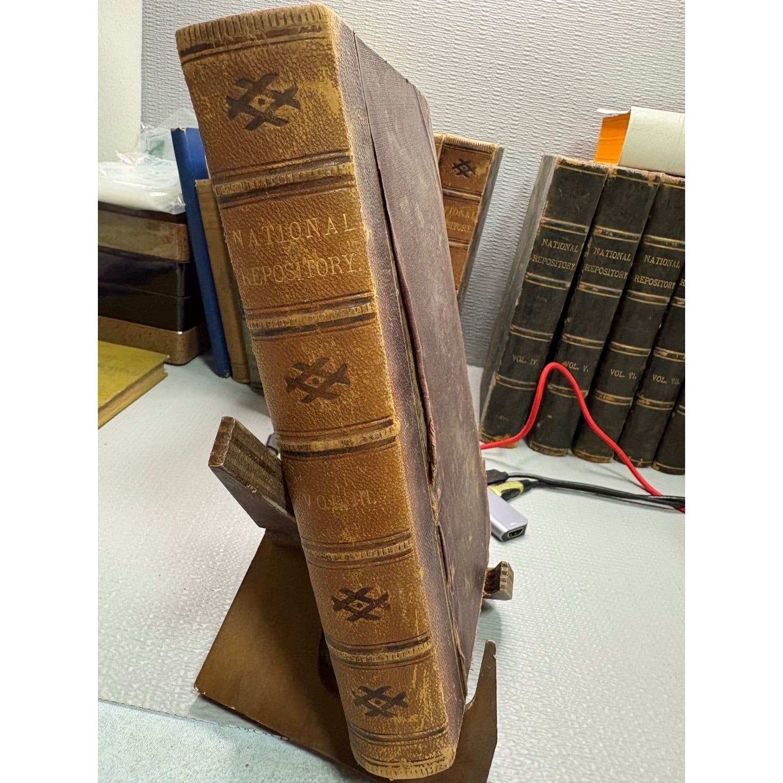 Antique 1878 National Repository Vol III Leather Bound Religious Literature Art - Thumbnail 2