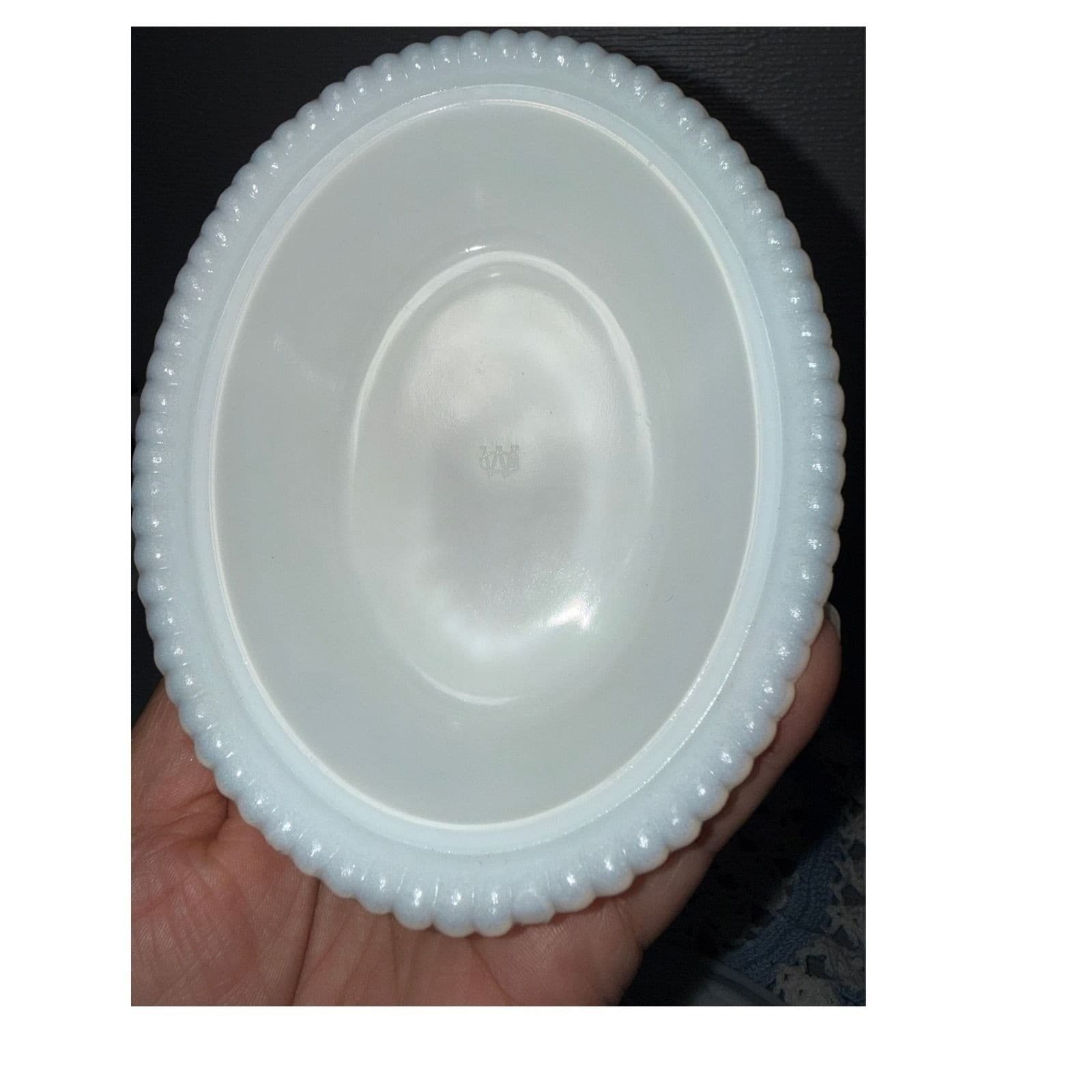 Westmoreland Milk Glass Hen on Nest Covered Dish White Red Comb Vintage - Thumbnail 4