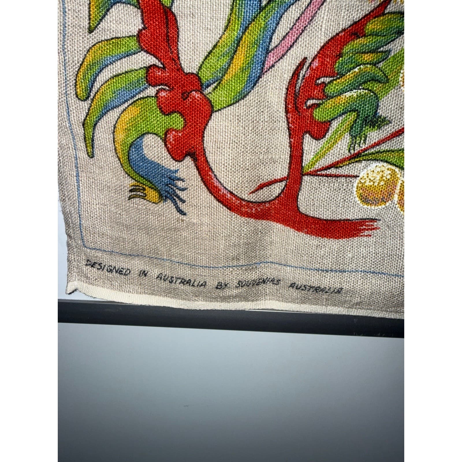 Vintage Souvenirs Australia Wildflowers Kangaroo Island Linen Tea Towel 18x30 - Thumbnail 3