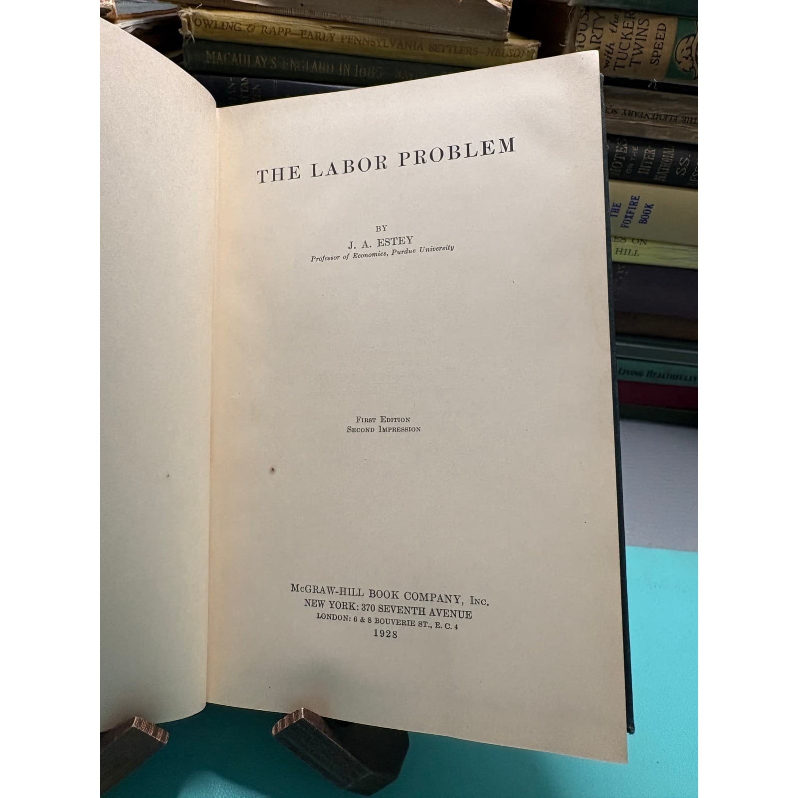 1928 The Labor Problem J. A. Estey First Edition McGraw-Hill Economics Hardcover - Thumbnail 6