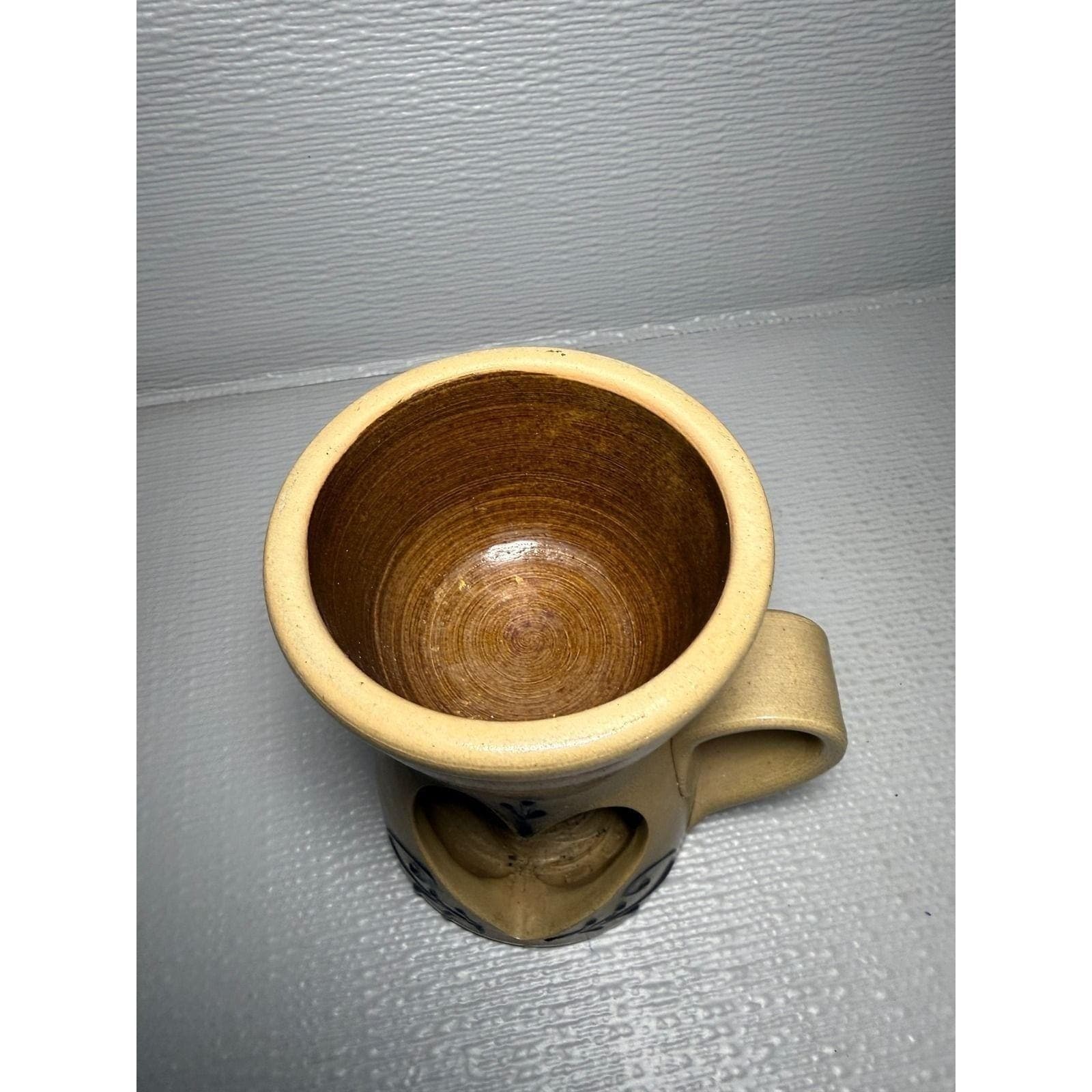 Maple City Pottery 2000 Hand Made Stoneware Heart Wax Warmer Monmouth IL Tan - Thumbnail 5