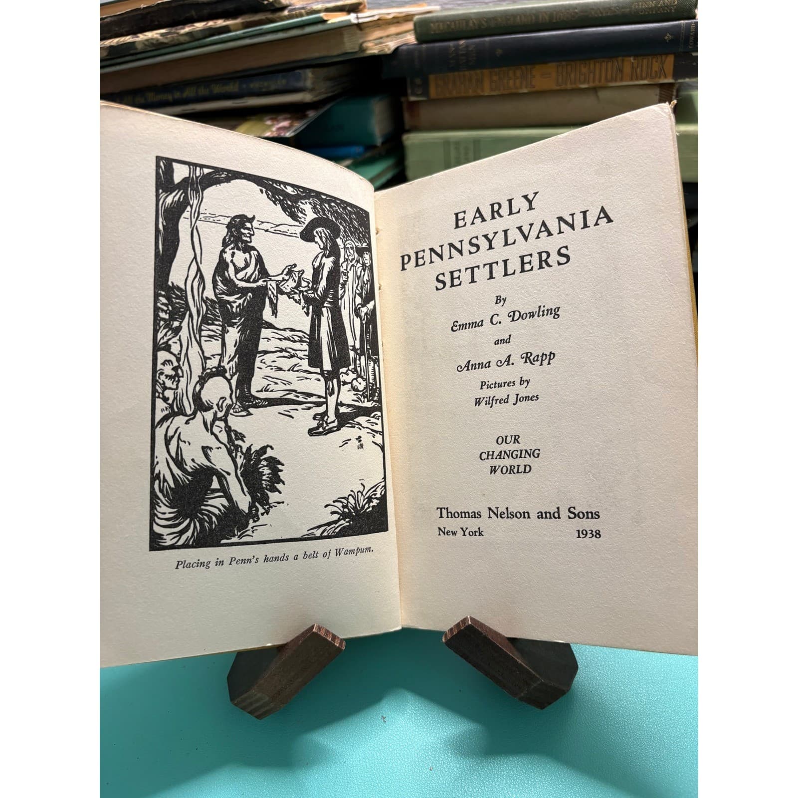 1938 Early Pennsylvania Settlers Hardcover Our Changing World Dowling Rapp Book - Thumbnail 7