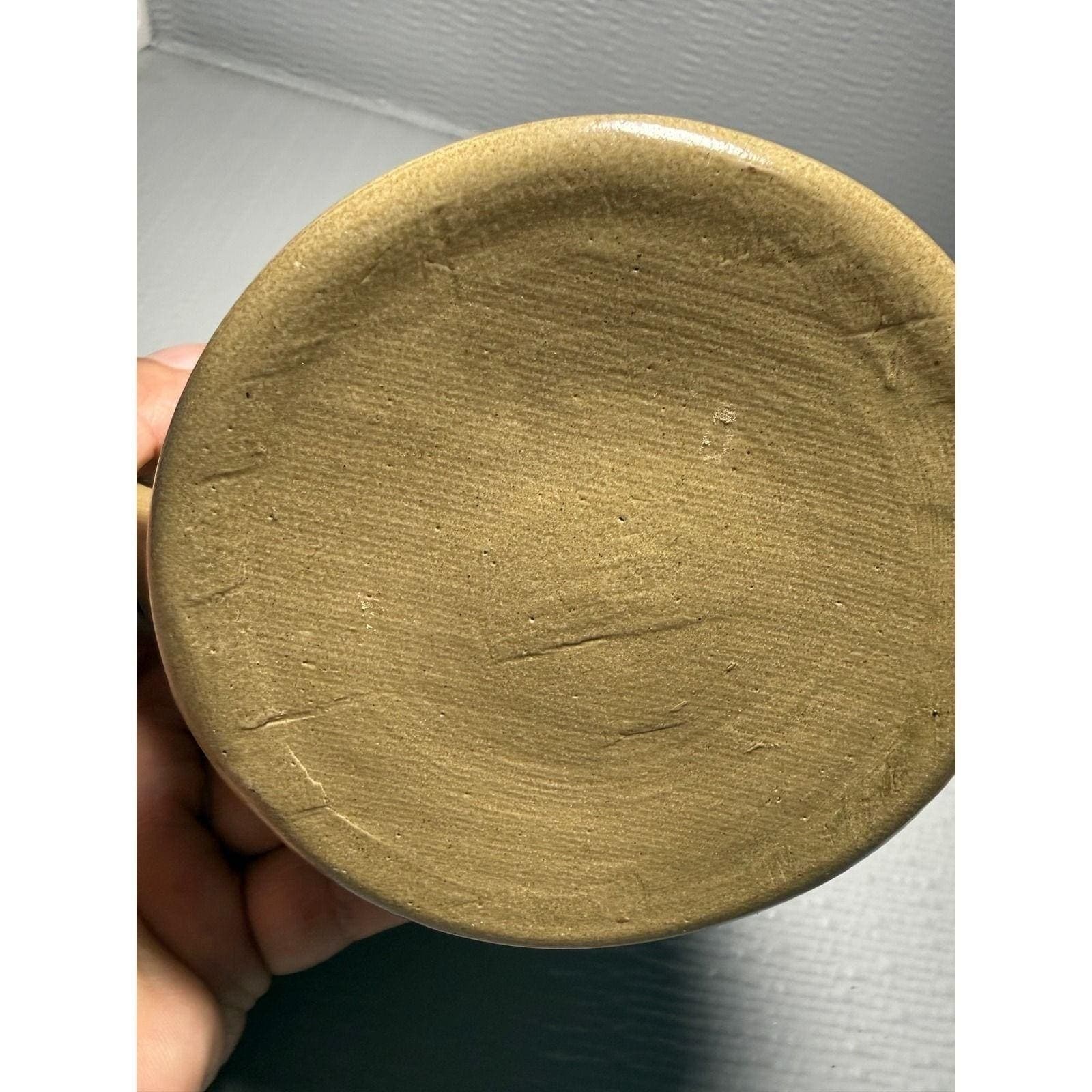 Maple City Pottery 2000 Hand Made Stoneware Heart Wax Warmer Monmouth IL Tan - Thumbnail 4