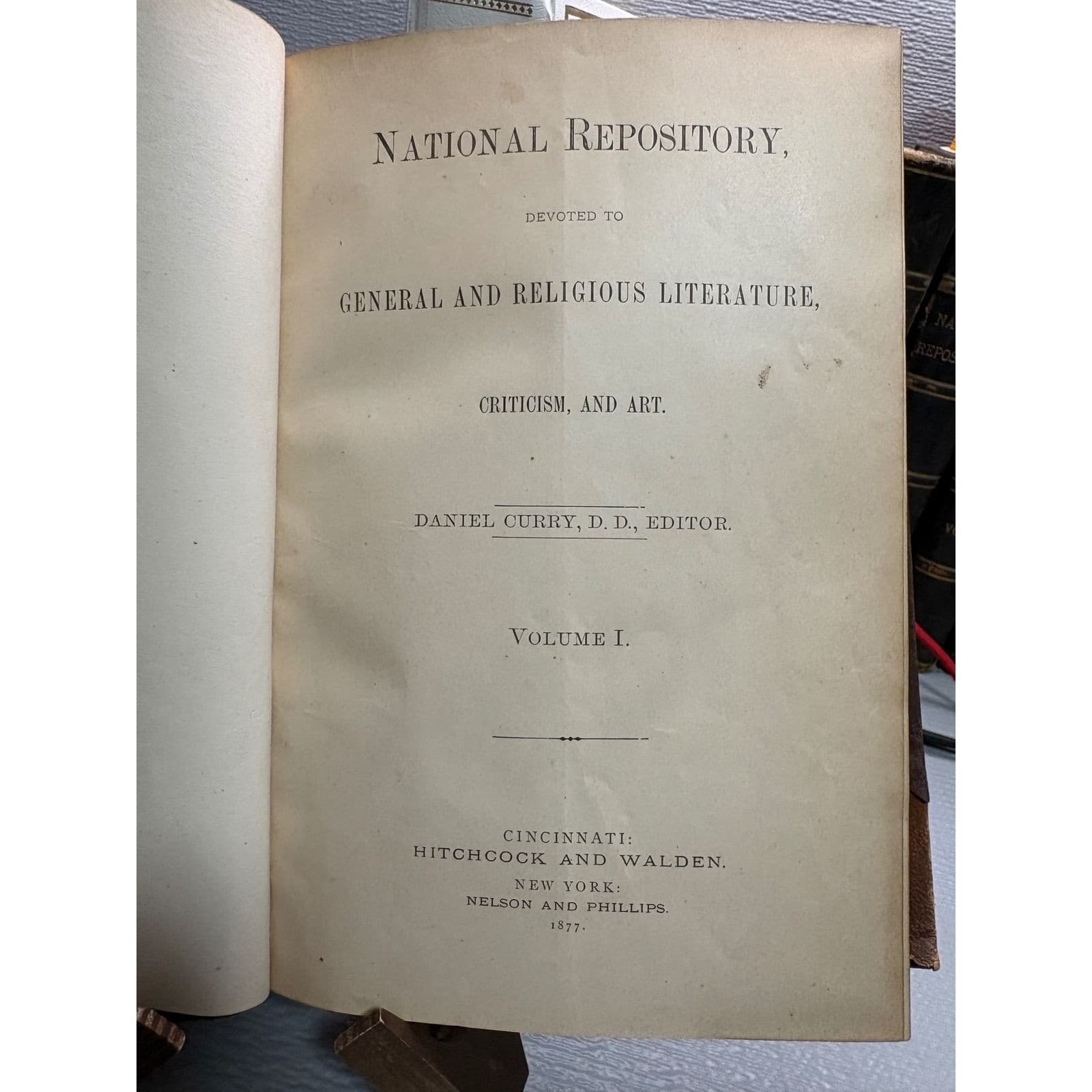 National Repository Vol I 1877 General Religious Literature Daniel Curry Antique - Thumbnail 3