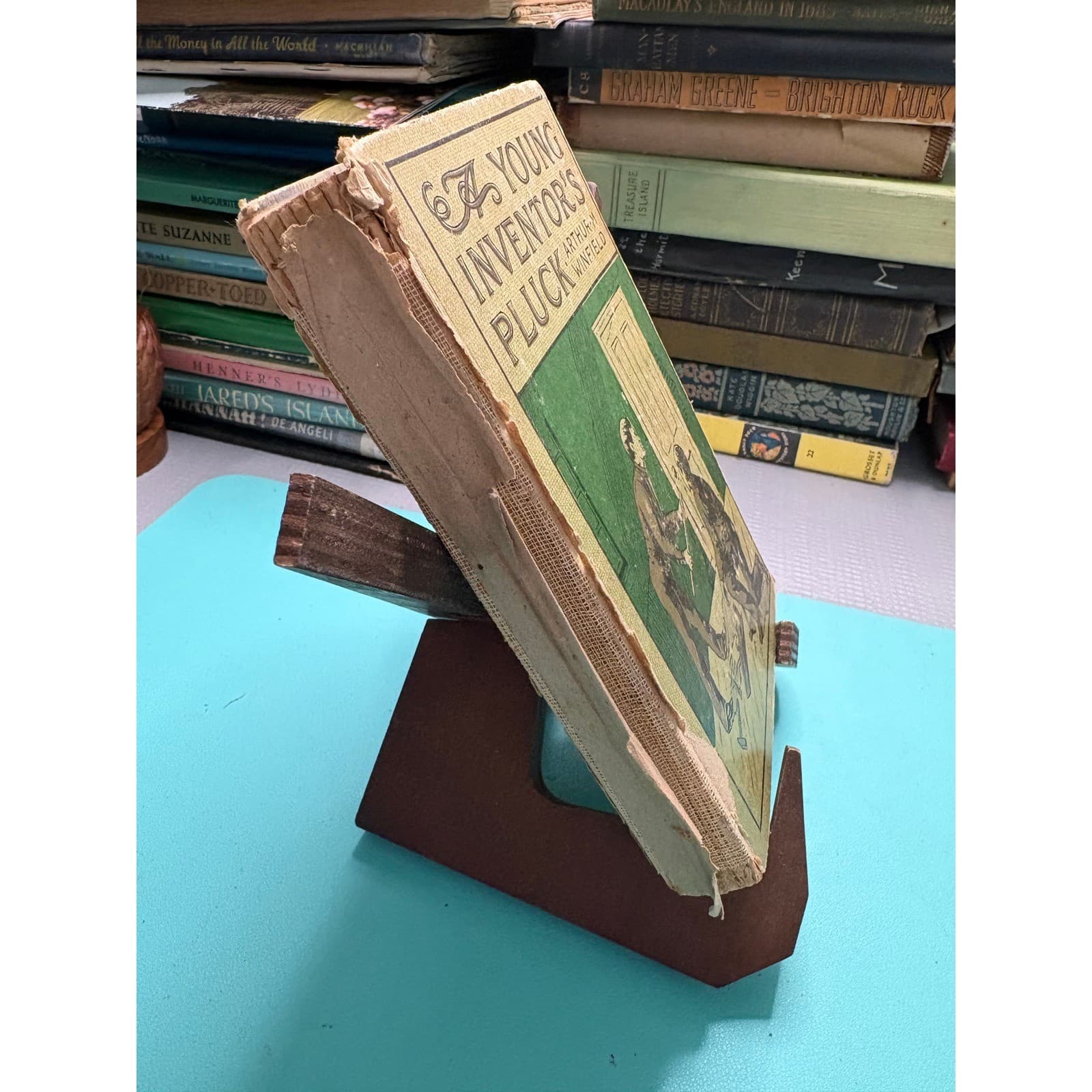 1901 A Young Inventors Pluck Arthur M Winfield Saalfield Publishing Antique Book - Thumbnail 2