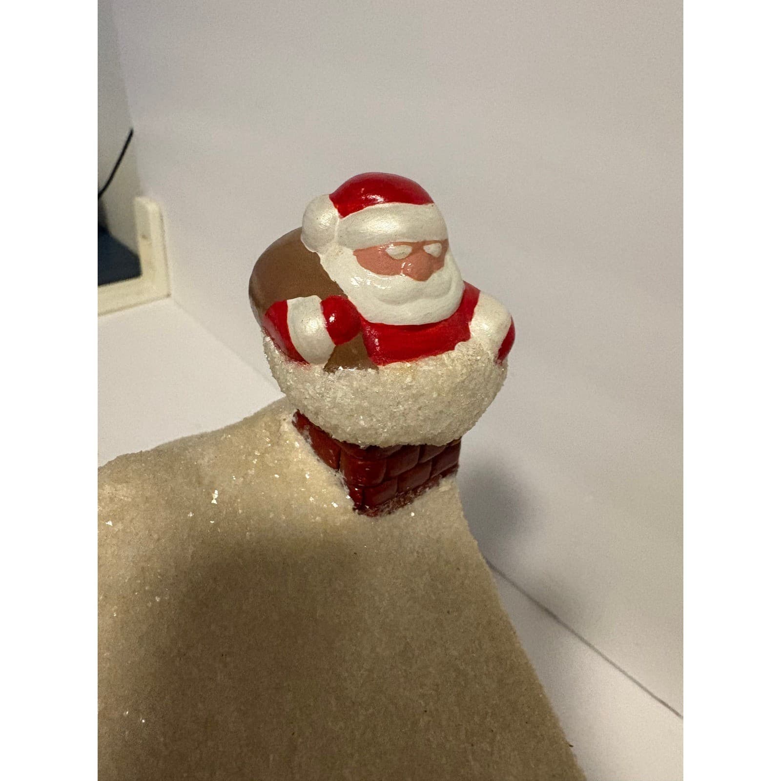 Vintage Lighted Ceramic Christmas House Santa Deer Snow Chalet Decor - Thumbnail 9
