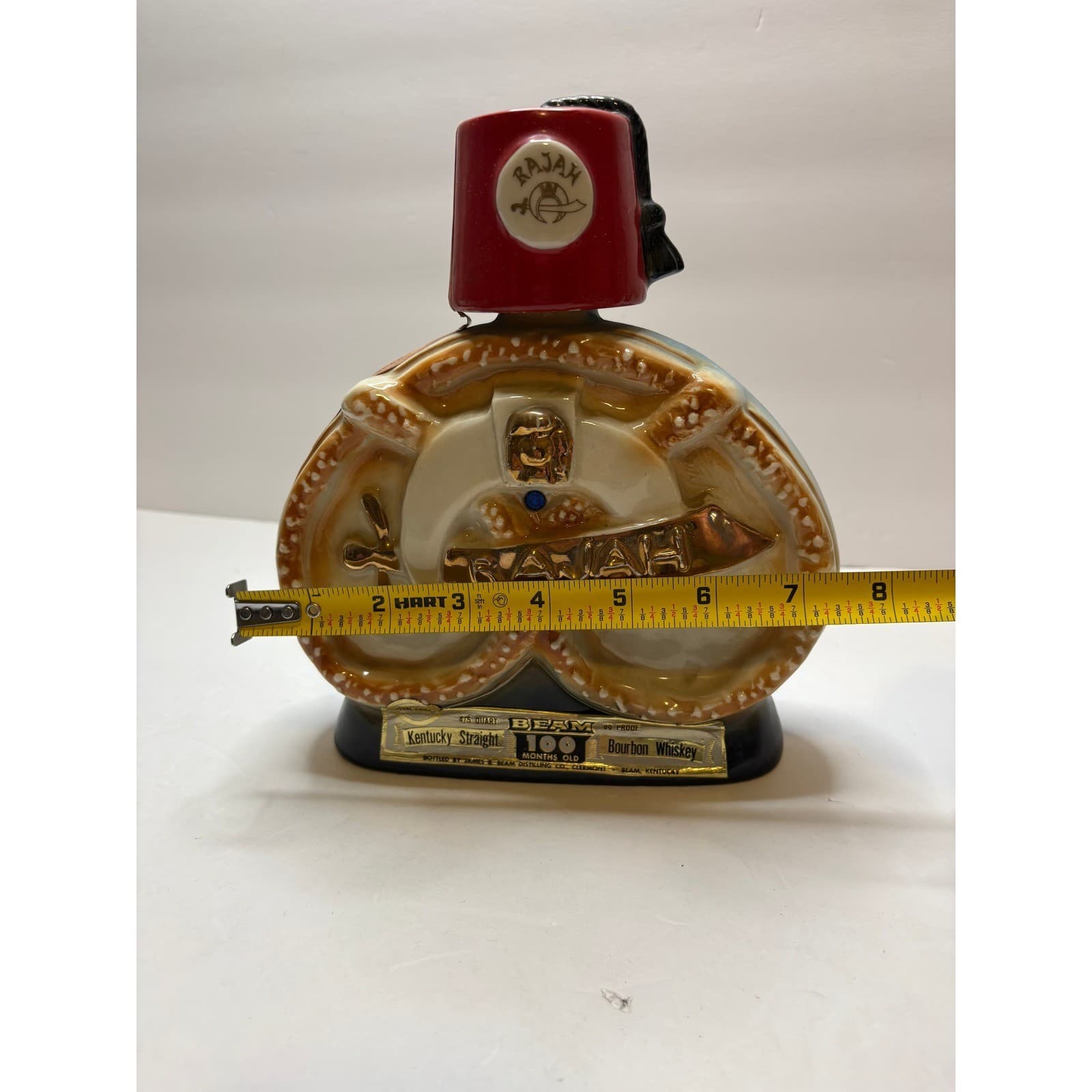 Vintage 1977 Jim Beam Rajah Pretzel Bowl Reading PA Bourbon Whiskey Decanter - Thumbnail 4