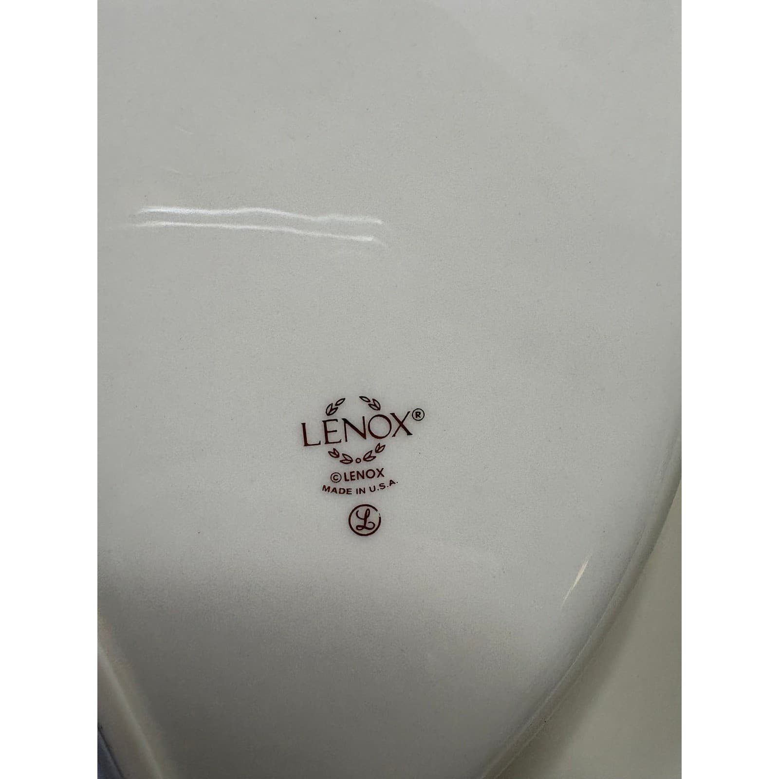 Lenox Ivory China Heart Shaped Divided Server Bowl Gold Trim Made in USA 11.5" - Thumbnail 4