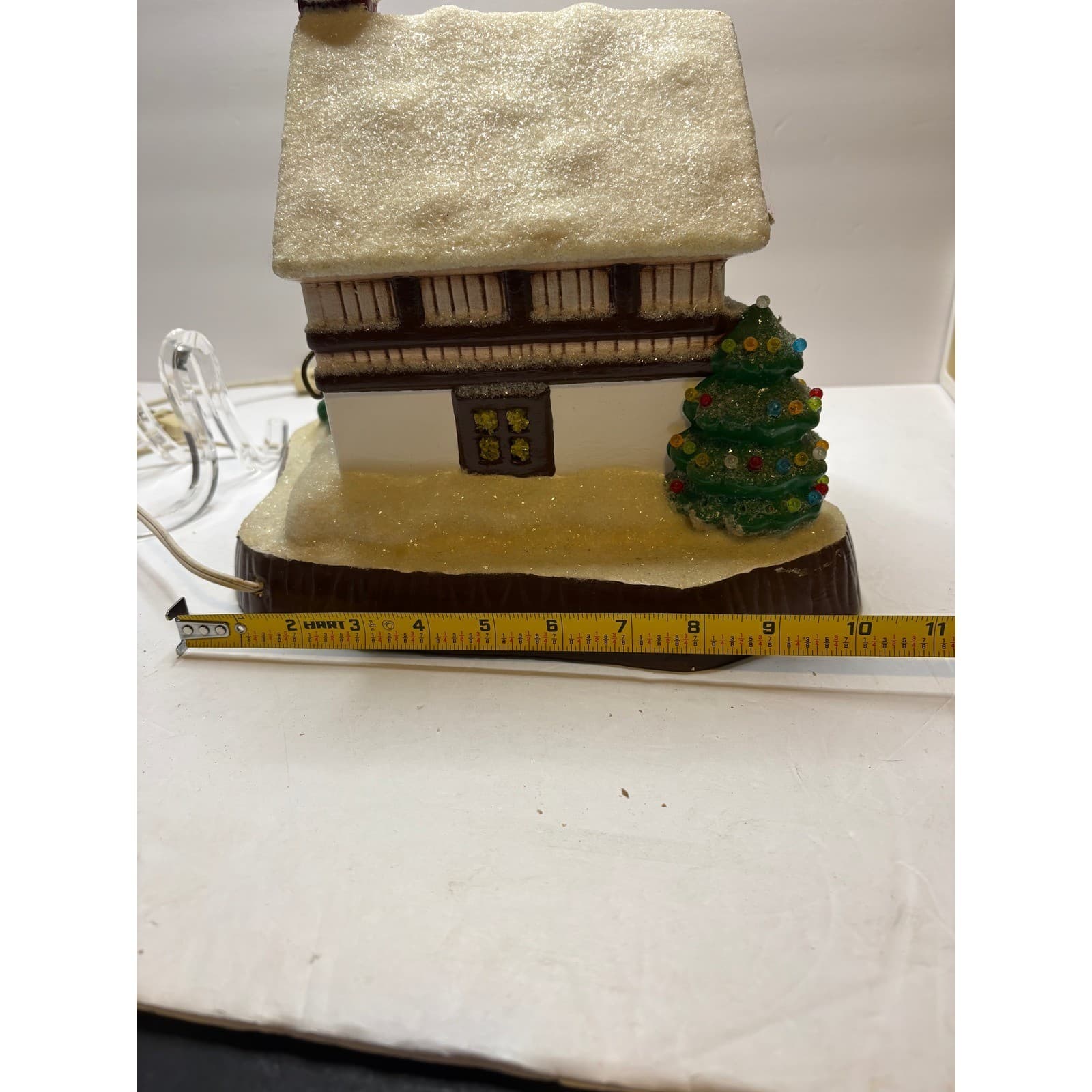Vintage Lighted Ceramic Christmas House Santa Deer Snow Chalet Decor - Thumbnail 14