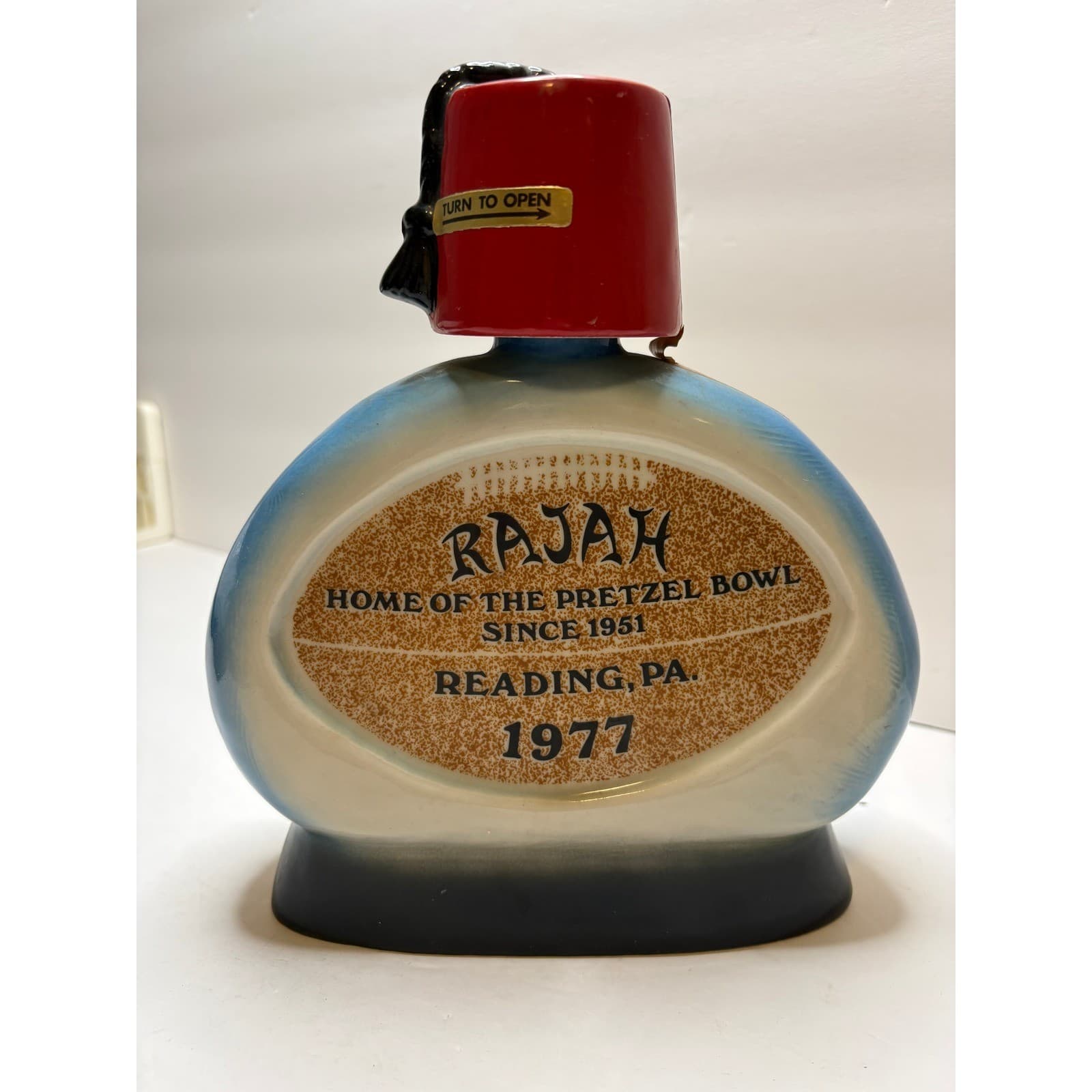 Vintage 1977 Jim Beam Rajah Pretzel Bowl Reading PA Bourbon Whiskey Decanter - Thumbnail 2