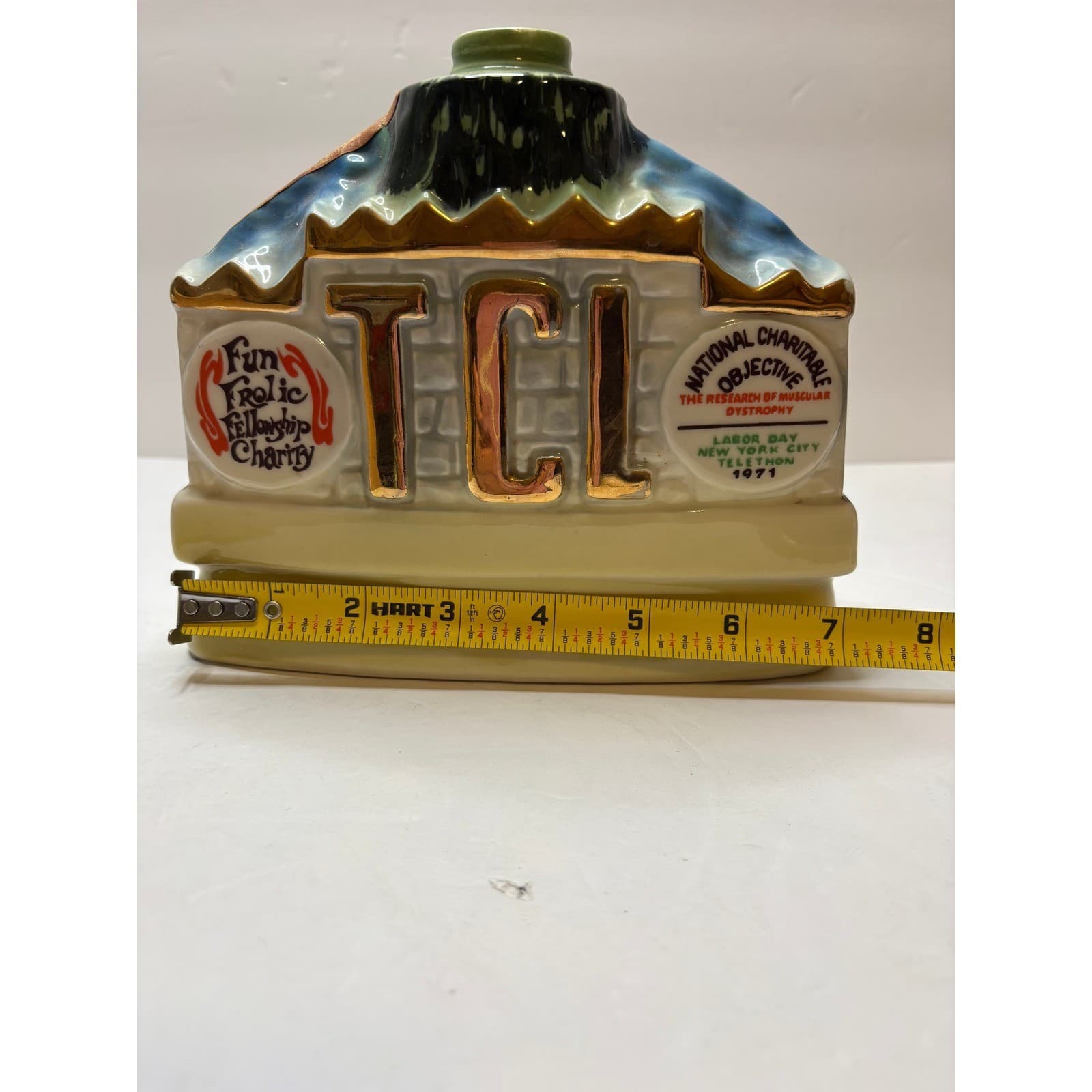 Jim Beam 1971 Tall Cedars of Lebanon TCL Muscular Dystrophy Decanter Regal China - Thumbnail 5