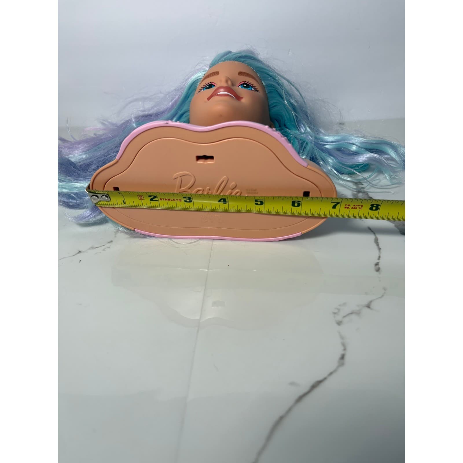 Barbie Styling Head Mattel 2022 Pastel Blue Purple Hair Pink Star Top HMD82 - Thumbnail 7