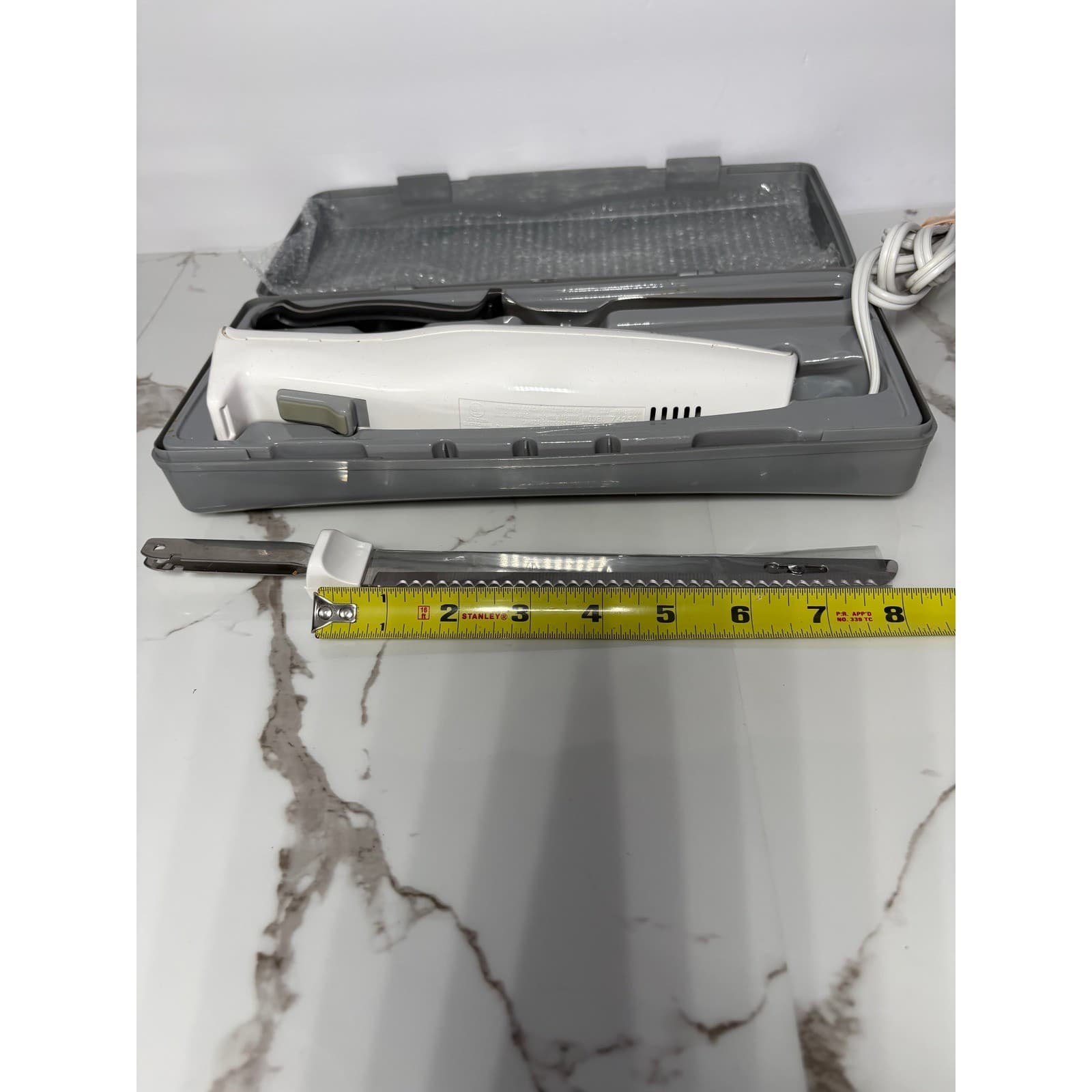 Hamilton Beach Carve n Set Electric Knife with Case Stainless Blade Fork White - Thumbnail 4