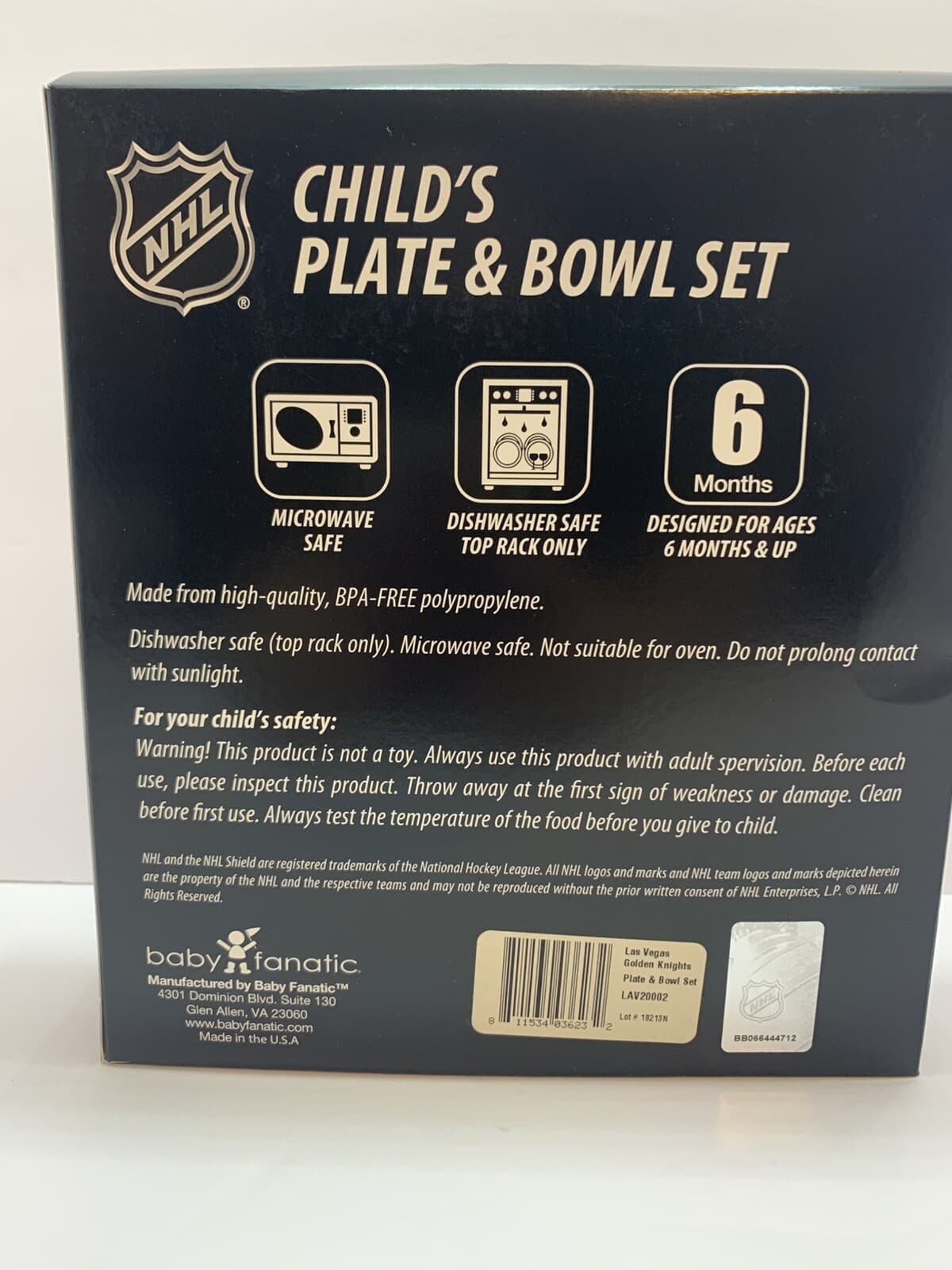 NHL Vegas Golden Knights Child's Plate & Bowl Set NHL kids Officially Licensed - Thumbnail 2