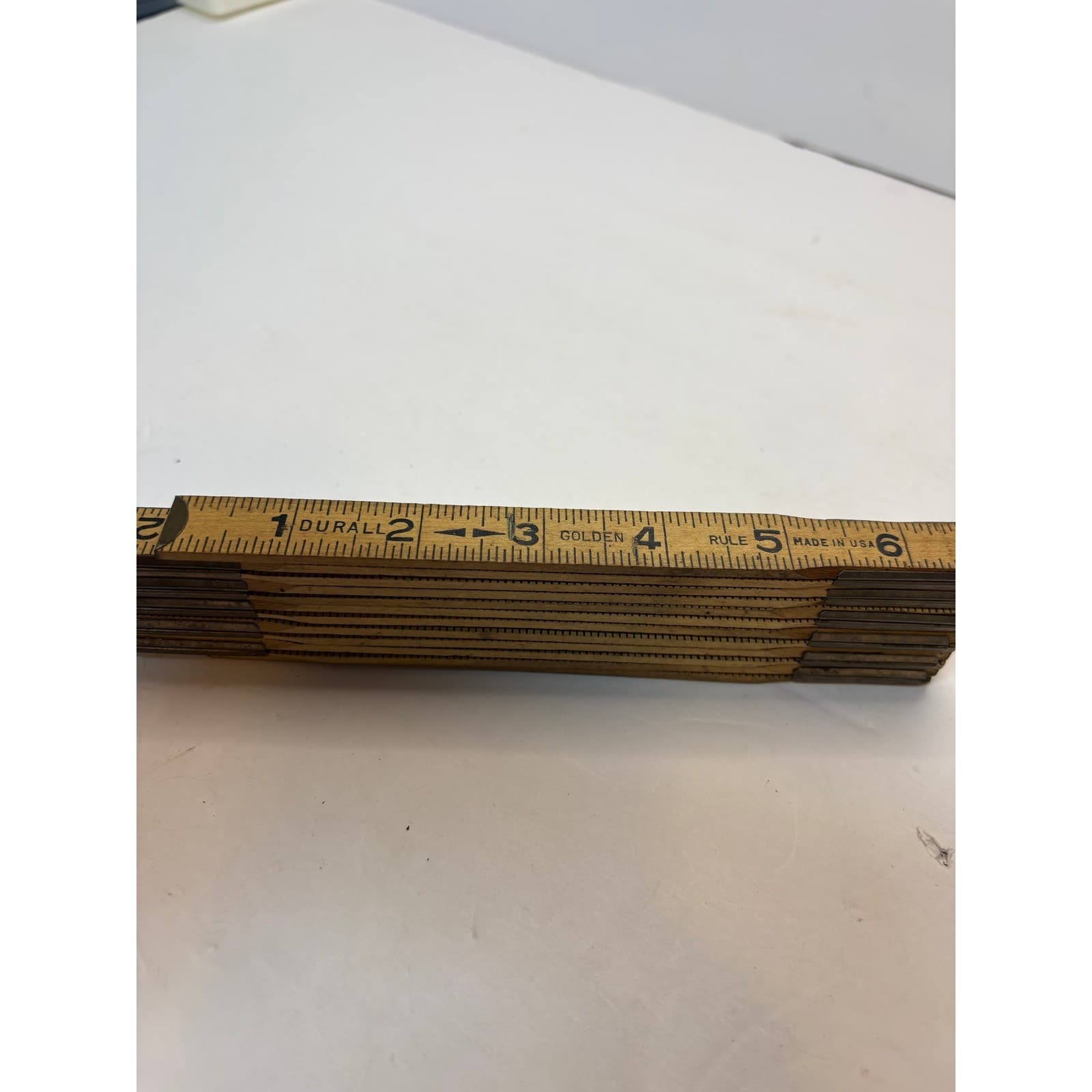 Vintage Durall Golden Rule 72 Inch Folding Wood Carpenters Ruler Made in USA - Thumbnail 6