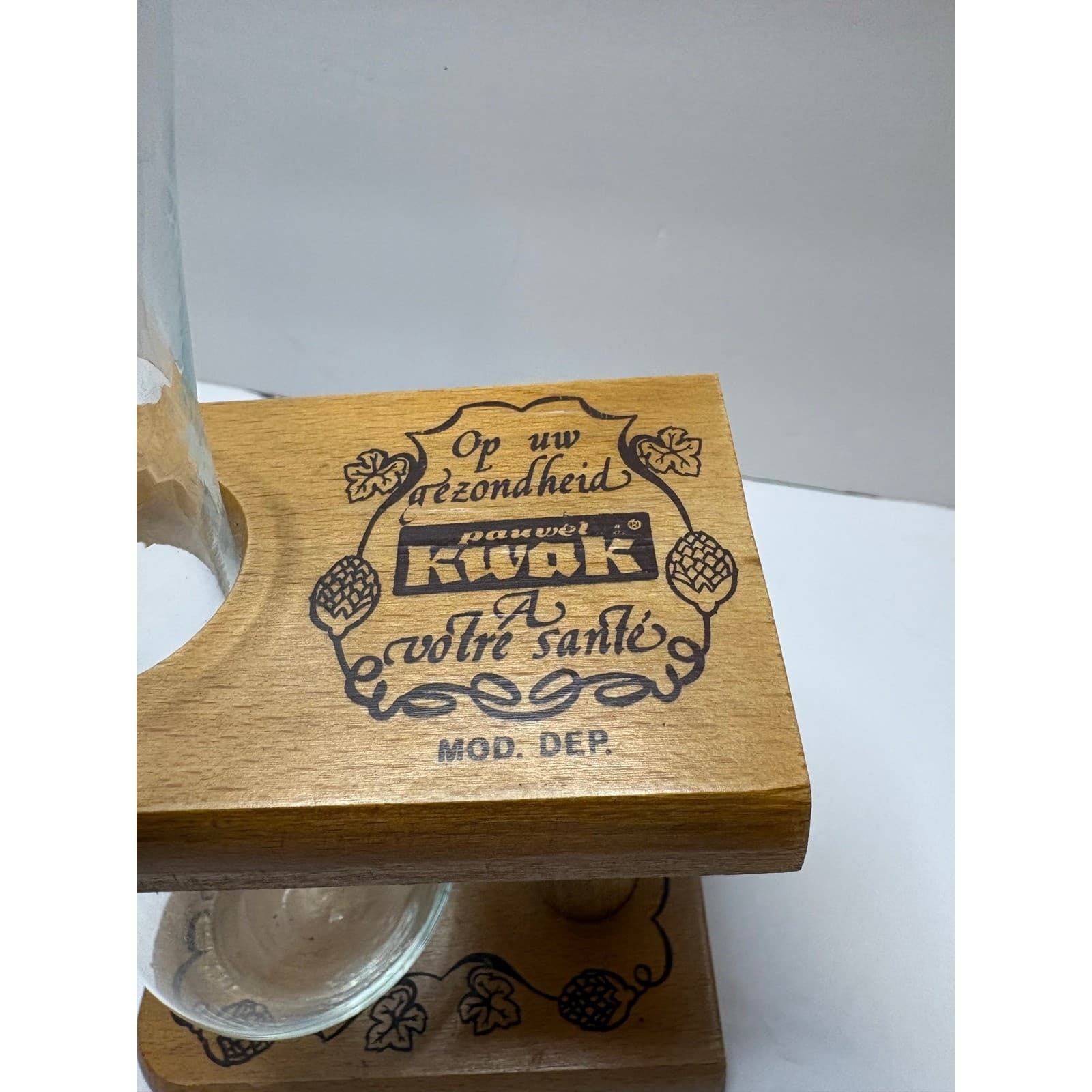 Pauwels Kwak Belgian Beer Glass with Wooden Coachmans Stand 9.5 Inch Barware - Thumbnail 6