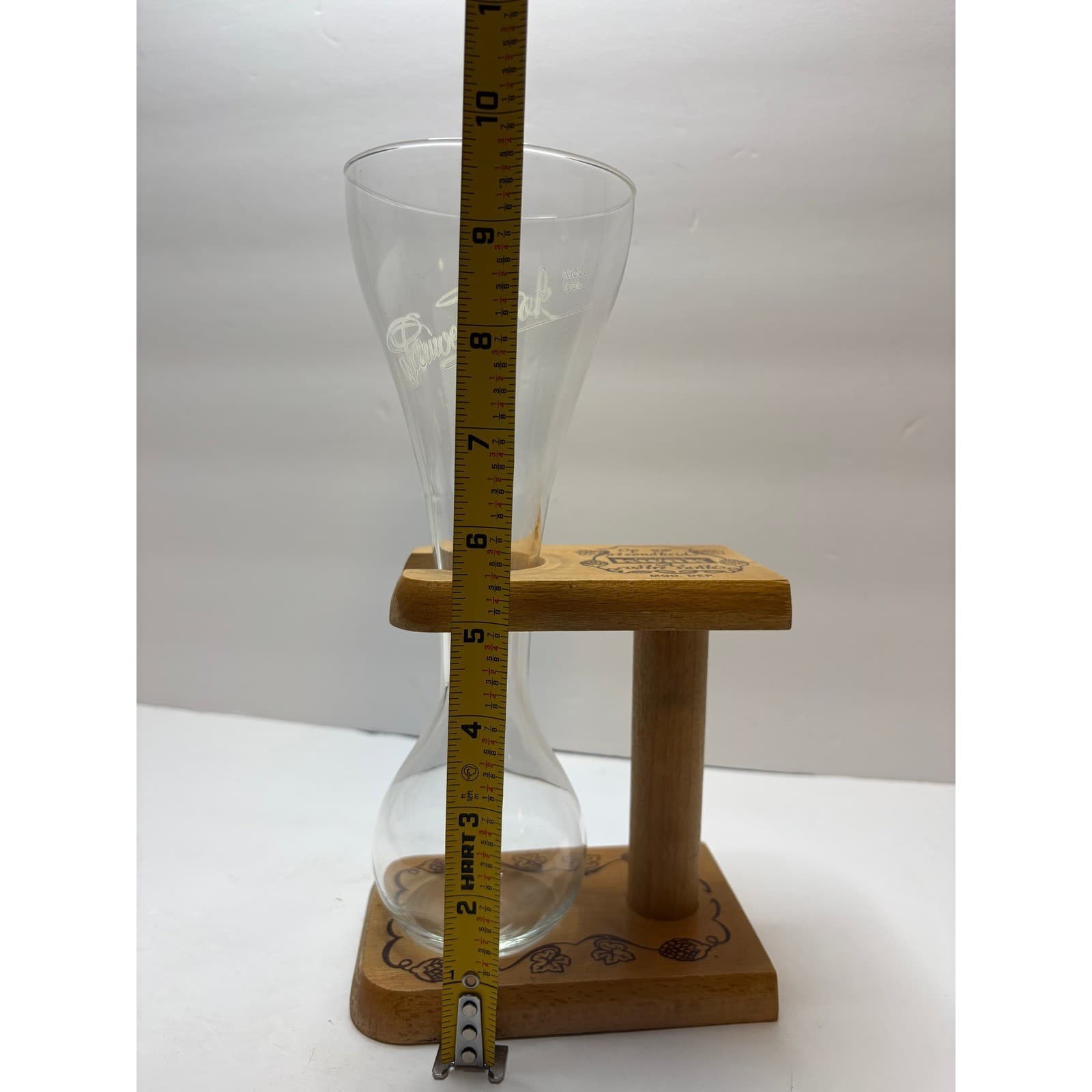 Pauwels Kwak Belgian Beer Glass with Wooden Coachmans Stand 9.5 Inch Barware - Thumbnail 7