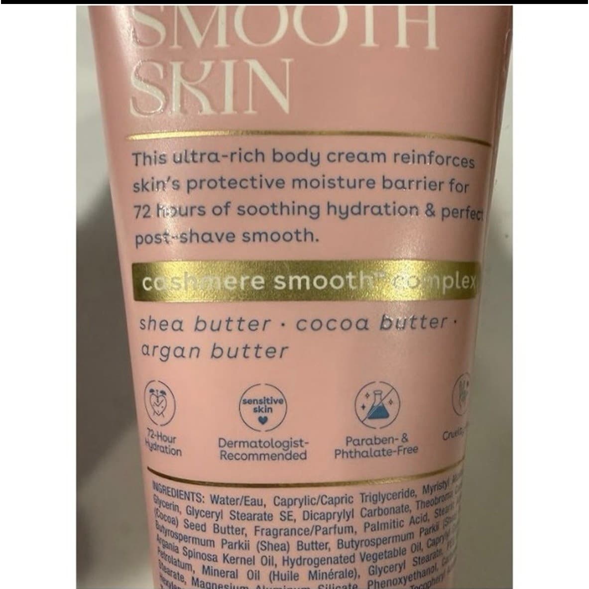 EOS Shea Butter Cashmere Post-Shave Smooth Body Cream 7oz Pink Tube - Thumbnail 3