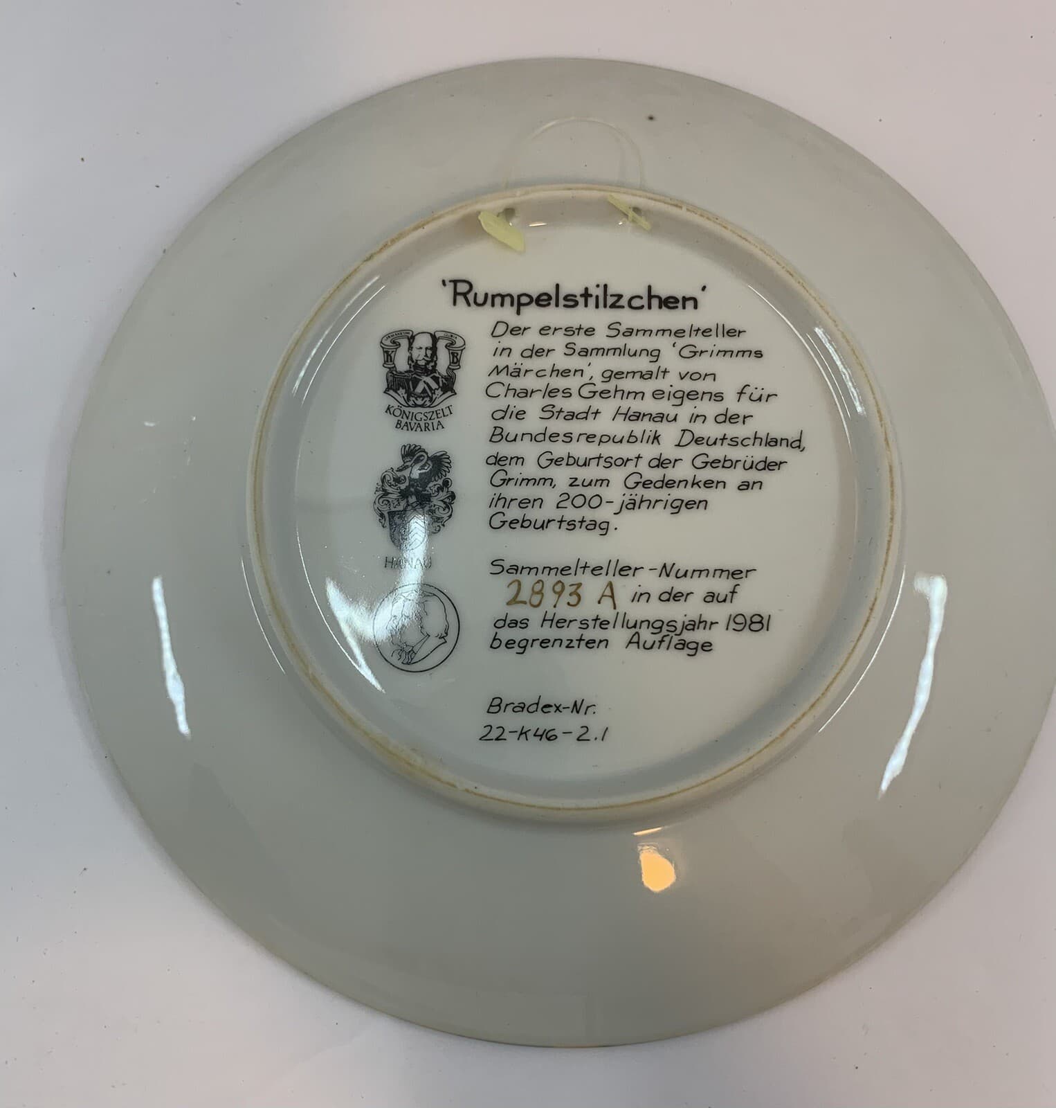 Vintage 1981 "Rumpelstilzchen" Collectors Plate by Charles Gehm 8" NIB w/ COA - Thumbnail 2