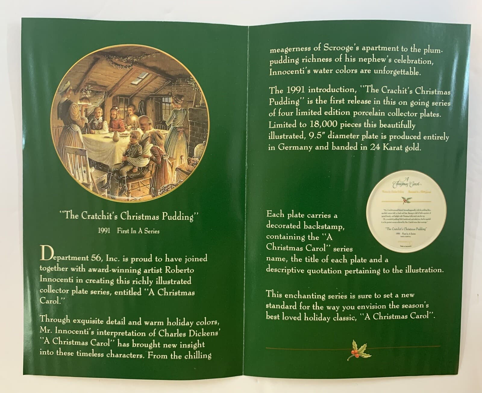 A Christmas Carol “Cratchit’s Christmas Pudding” Vintage 1991 SIGNED By Artist - Thumbnail 6