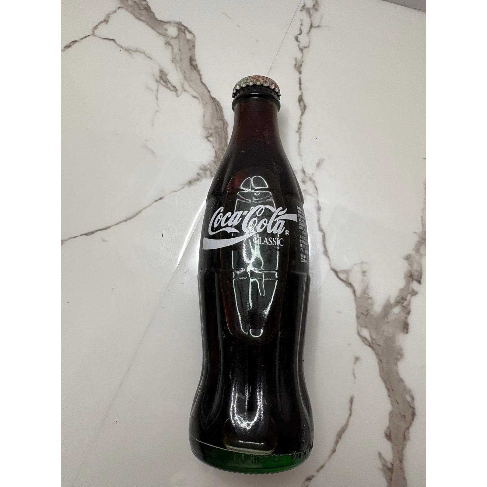 Vintage 1996 Atlanta Olympic Torch Relay Coca-Cola Classic 8oz Glass Bottle Full - Thumbnail 3