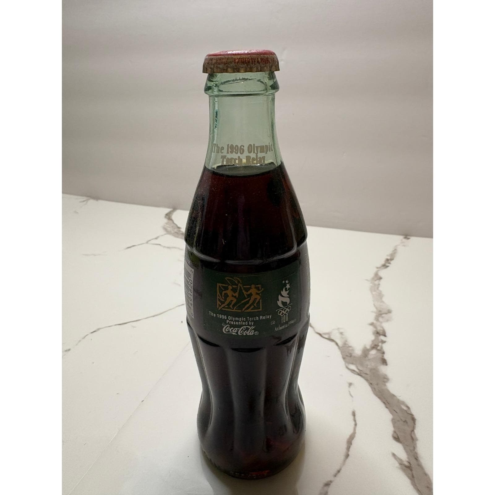 Vintage 1996 Atlanta Olympic Torch Relay Coca-Cola Classic 8oz Glass Bottle Full - Thumbnail 5