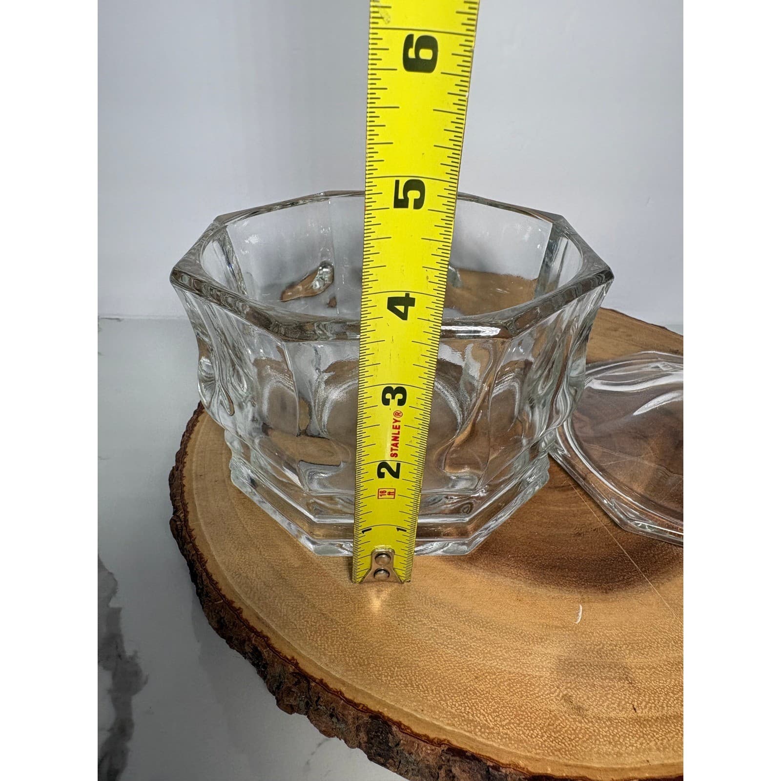 Vintage Indiana Glass Concord Lidded Candy Dish Trinket Jar Paneled Design - Thumbnail 6