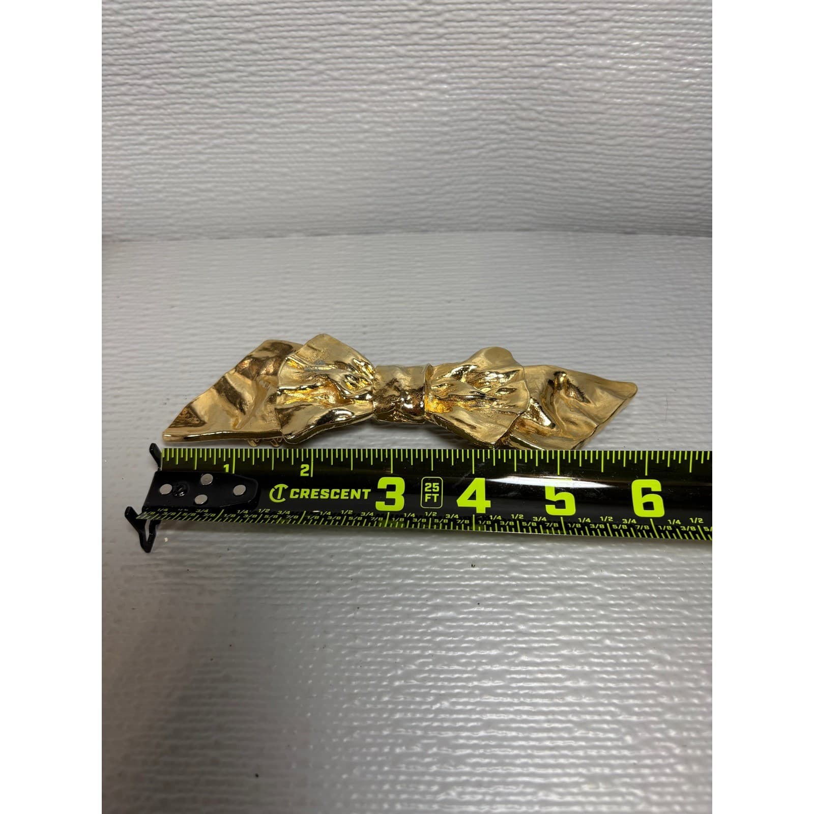 Vintage Gold Tone Mimi Di N Metal Bow Belt Buckle 2 Piece Statement Accessory - Thumbnail 5