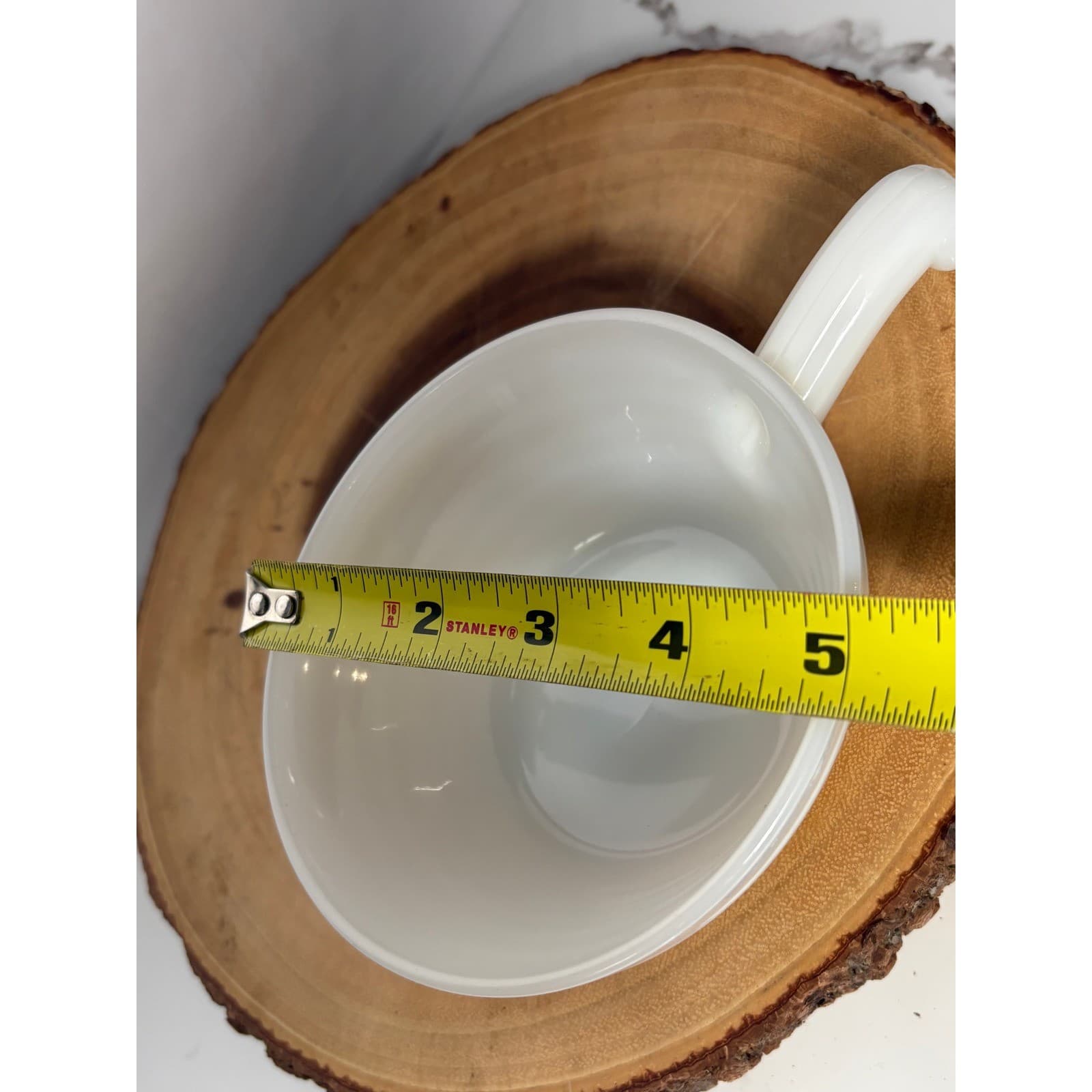 Vintage Fire-King Milk Glass Soup Chili Bowls with Handle White Ribbed Set of 2 - Thumbnail 4