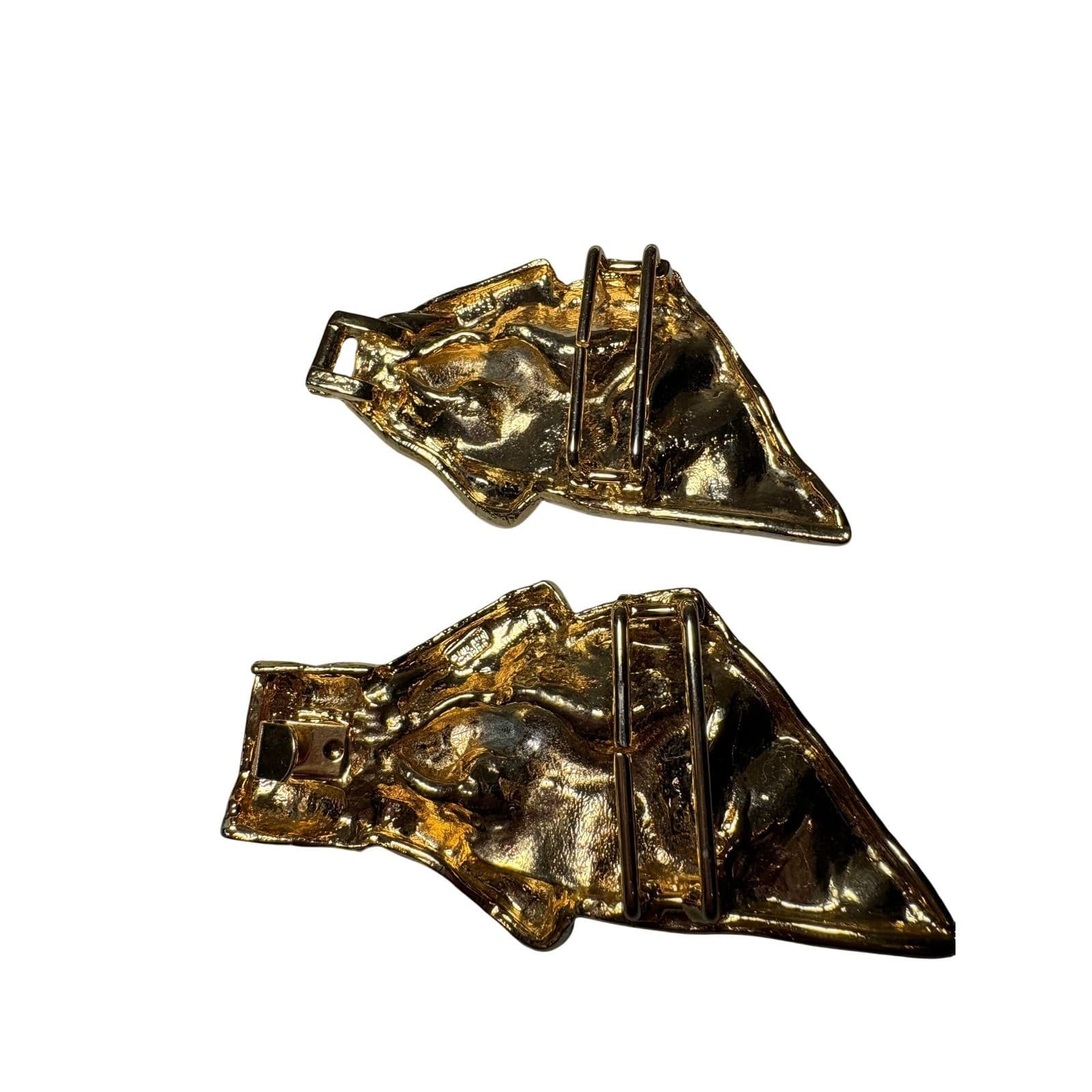 Vintage Gold Tone Mimi Di N Metal Bow Belt Buckle 2 Piece Statement Accessory - Thumbnail 7