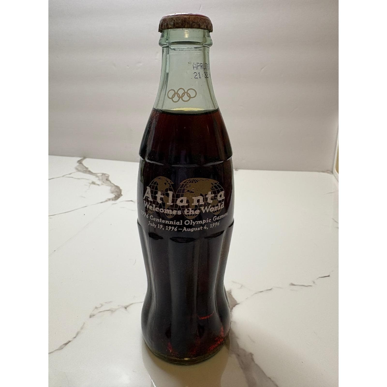 Coca-Cola Classic 1996 Atlanta Centennial Olympic Games 8oz Glass Bottle Full - Thumbnail 4