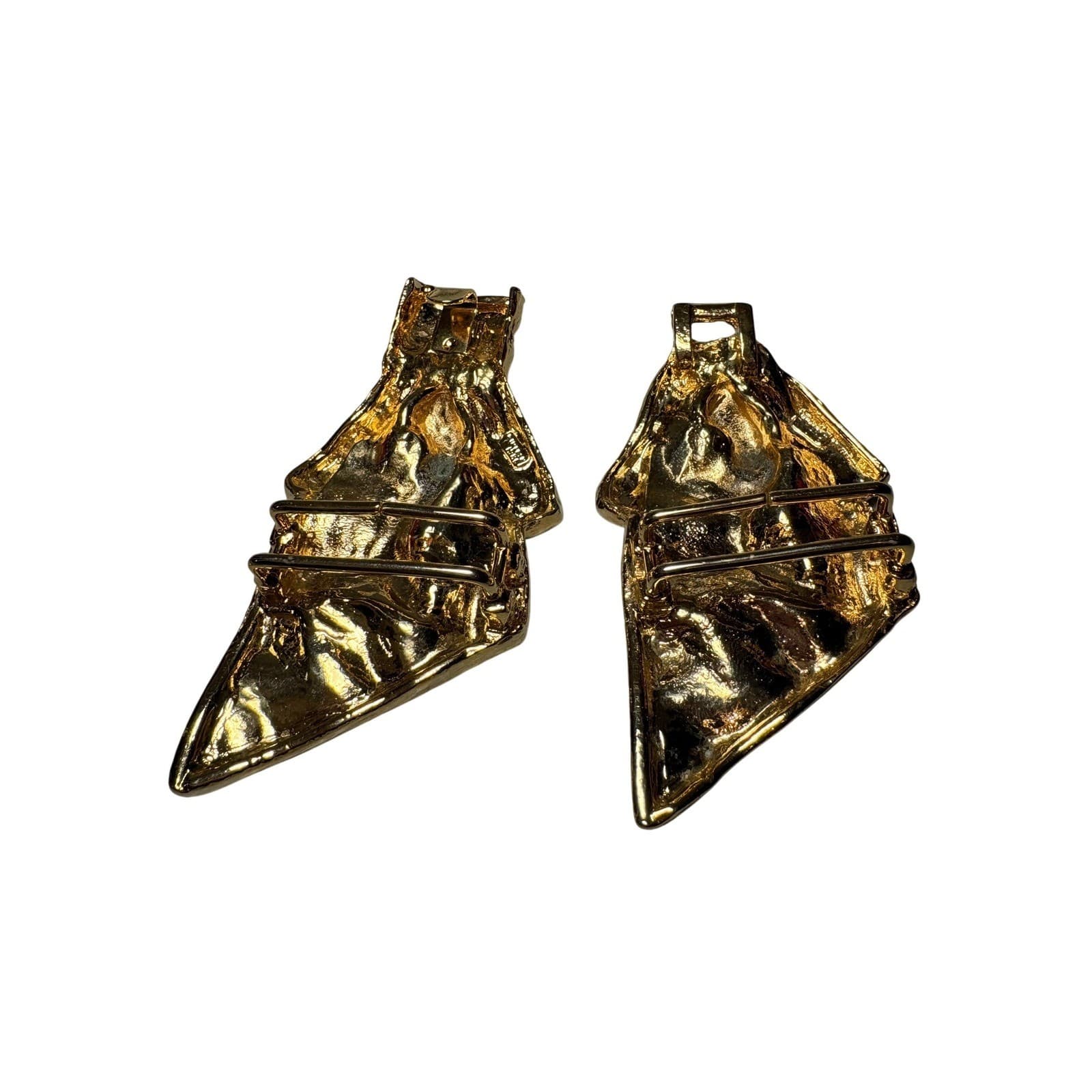 Vintage Gold Tone Mimi Di N Metal Bow Belt Buckle 2 Piece Statement Accessory - Thumbnail 8