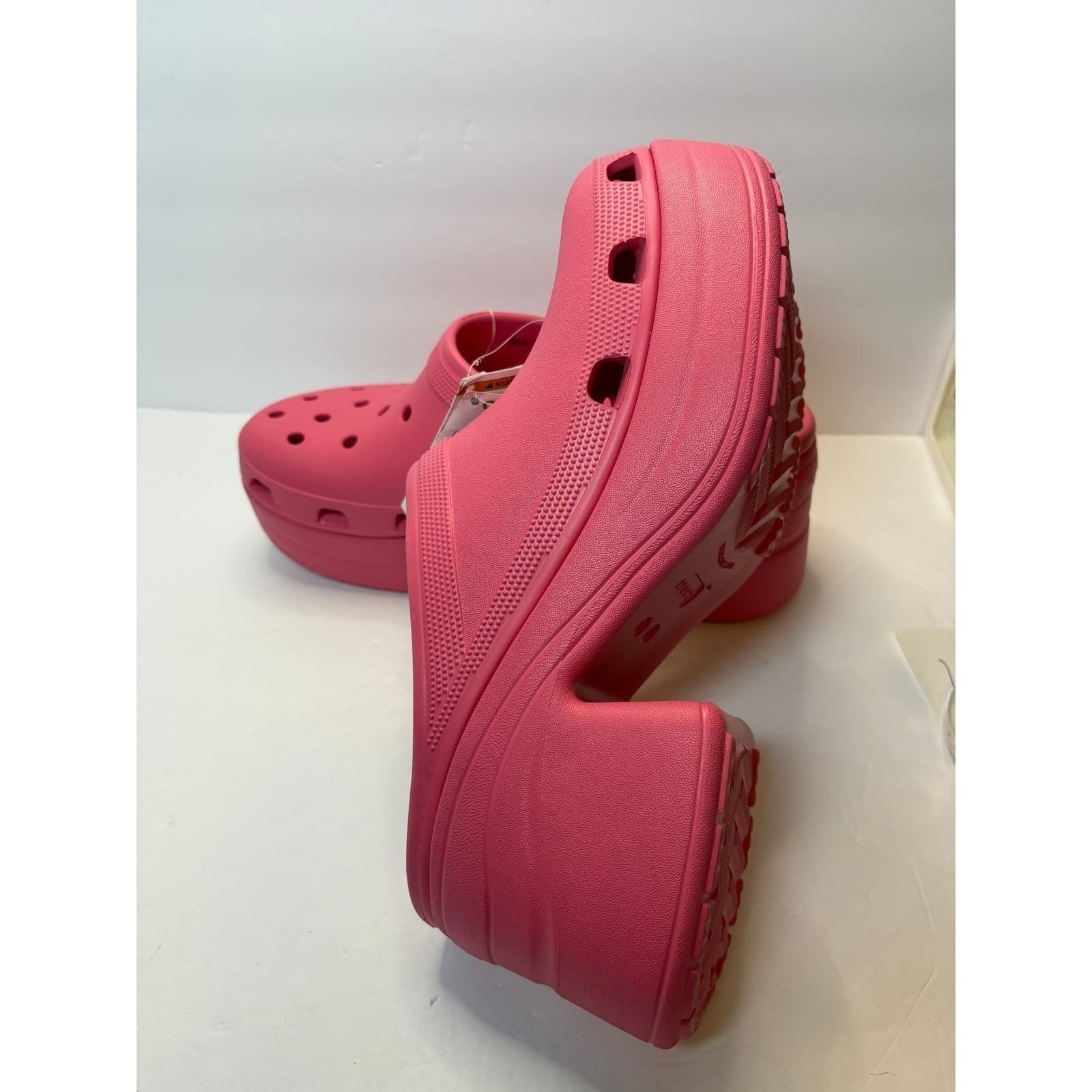 Crocs Siren Clog Juice Pink Platform High Heel Mules Mens size 11 NEW - Thumbnail 5