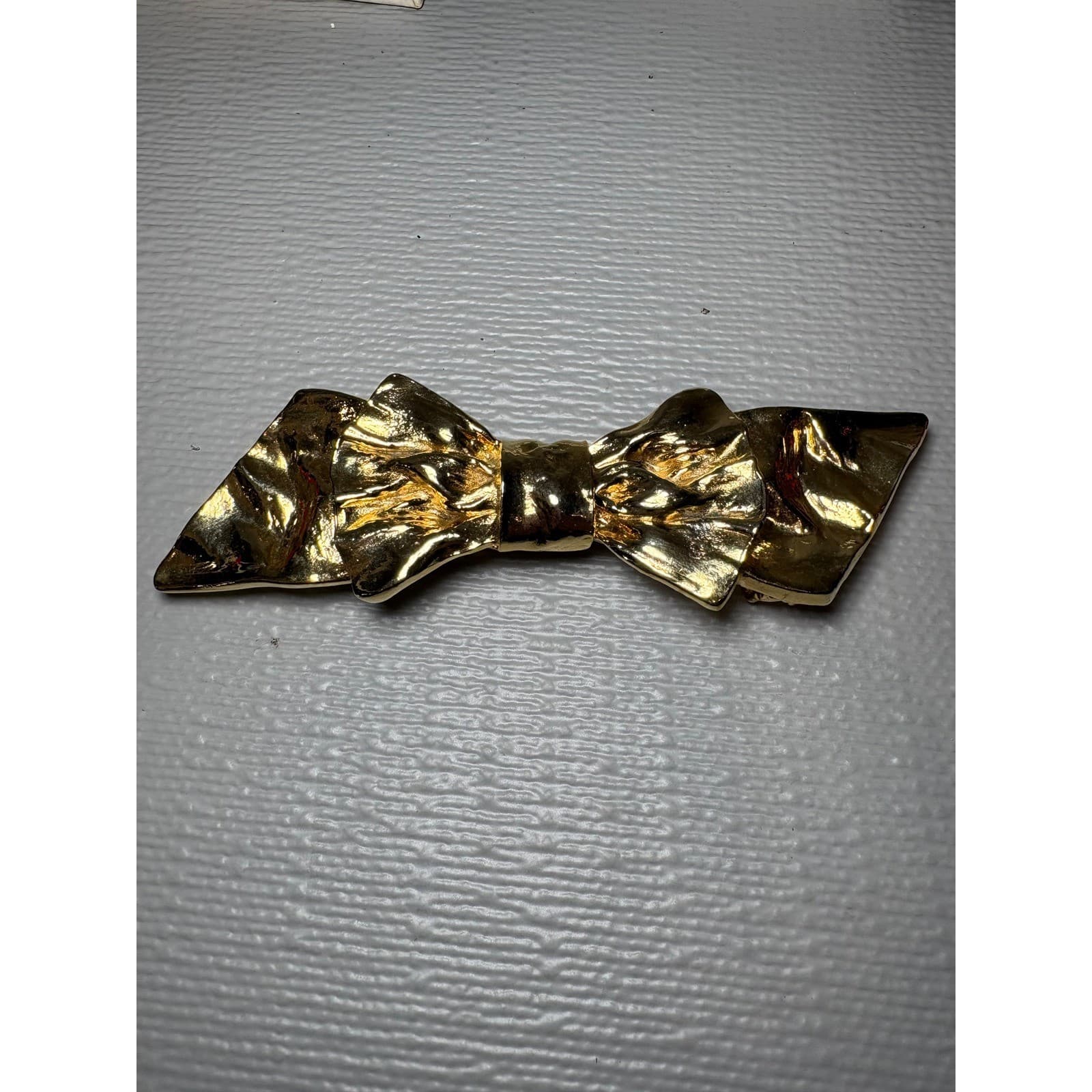 Vintage Gold Tone Mimi Di N Metal Bow Belt Buckle 2 Piece Statement Accessory - Thumbnail 2