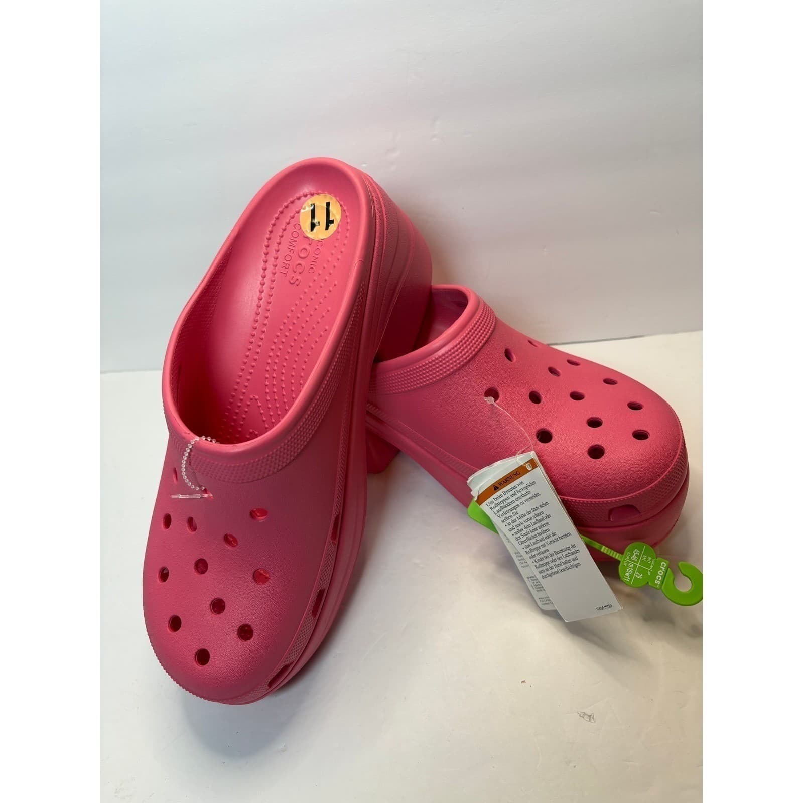 Crocs Siren Clog Juice Pink Platform High Heel Mules Mens size 11 NEW - Thumbnail 3