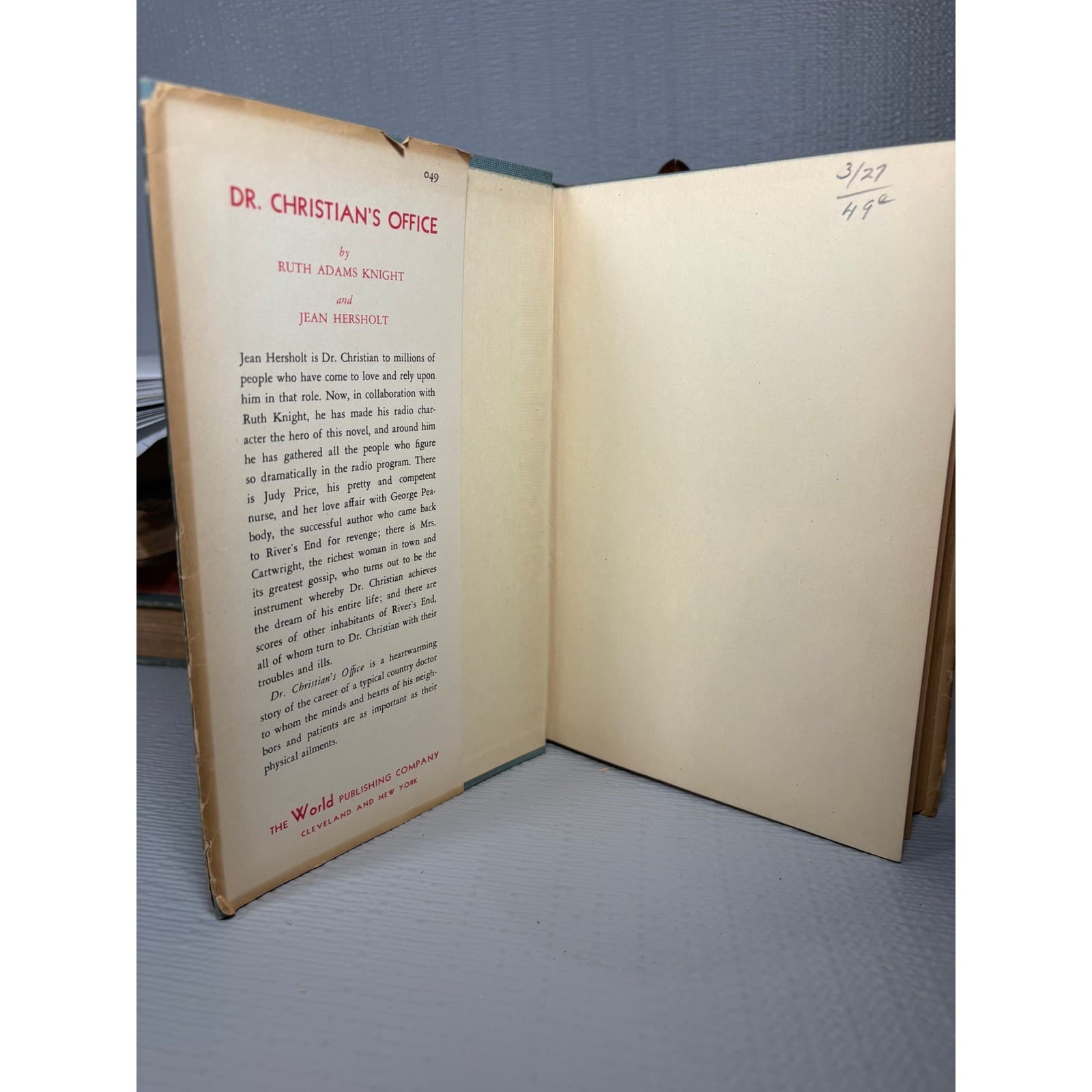 Dr. Christian's Office 1946 First Printing Tower Books Ruth Adams Knight HB DJ - Thumbnail 4