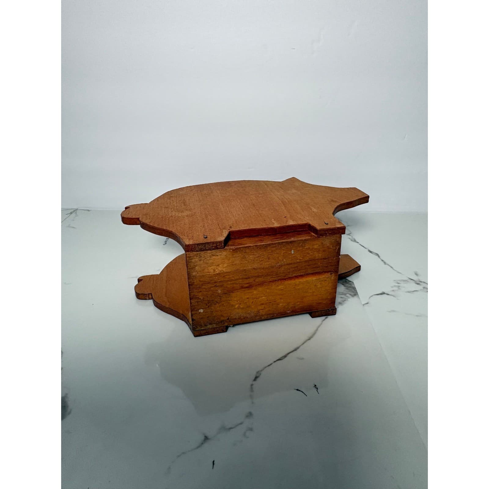 Vintage Wooden Pig Napkin Holder Rustic Farmhouse Kitchen Decor Brown Wood - Thumbnail 5