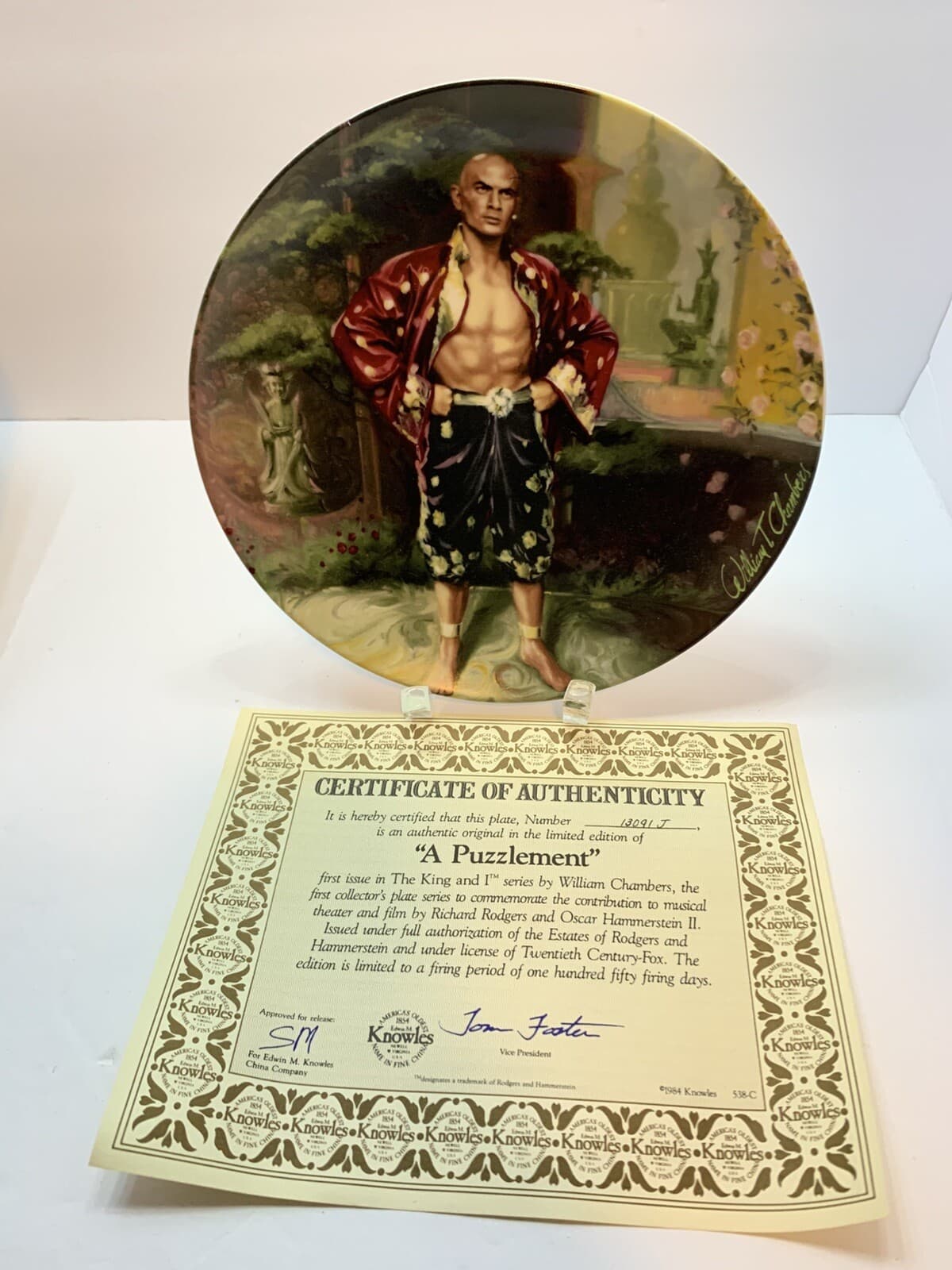 1985 VTG Collector Plate A PUZZLEMENT 1st of 4 in The King and I Serie w/CoA NIB - Thumbnail 4