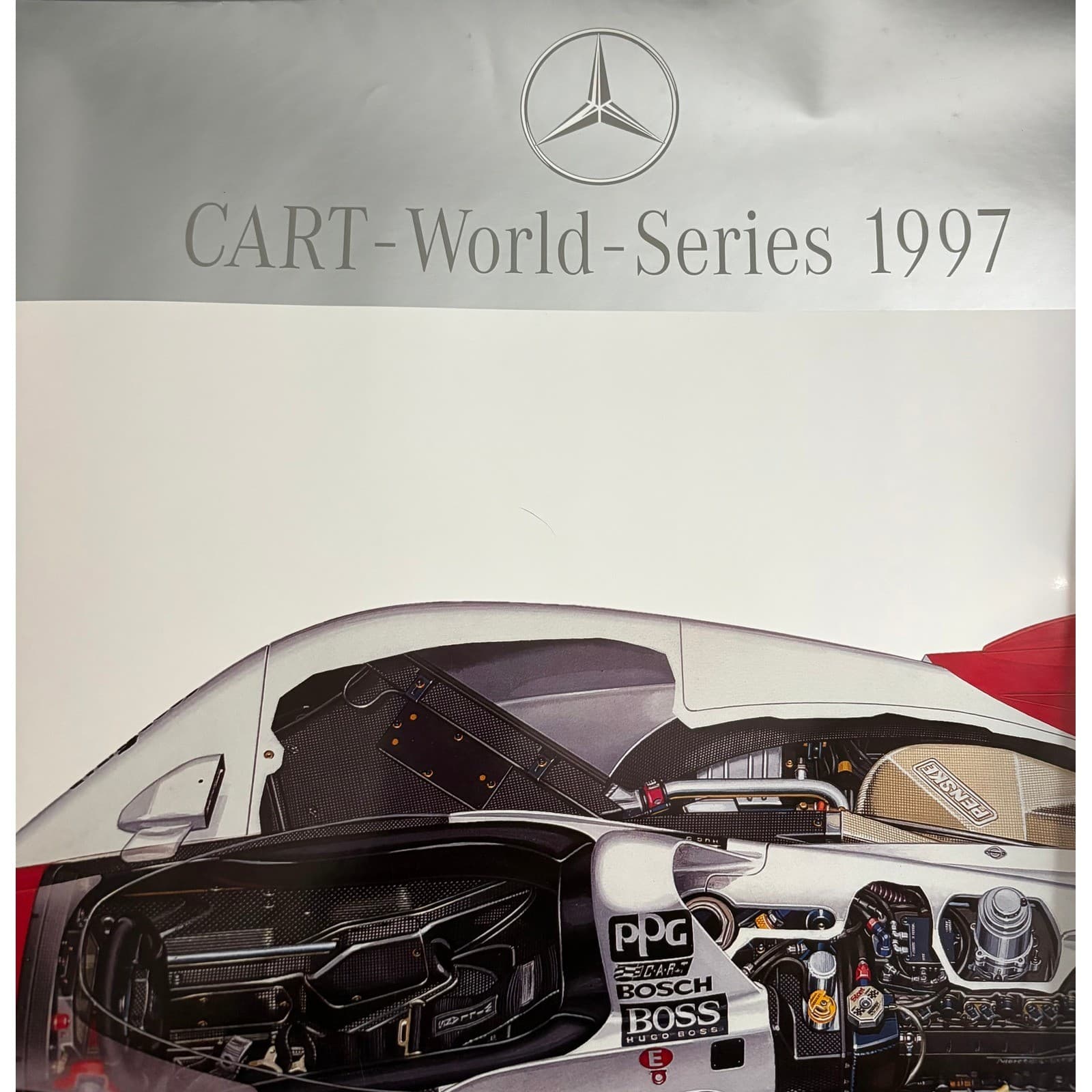 Vintage 1997 CART World Series Penske Mercedes Marlboro Cutaway Poster 23x33 - Thumbnail 4
