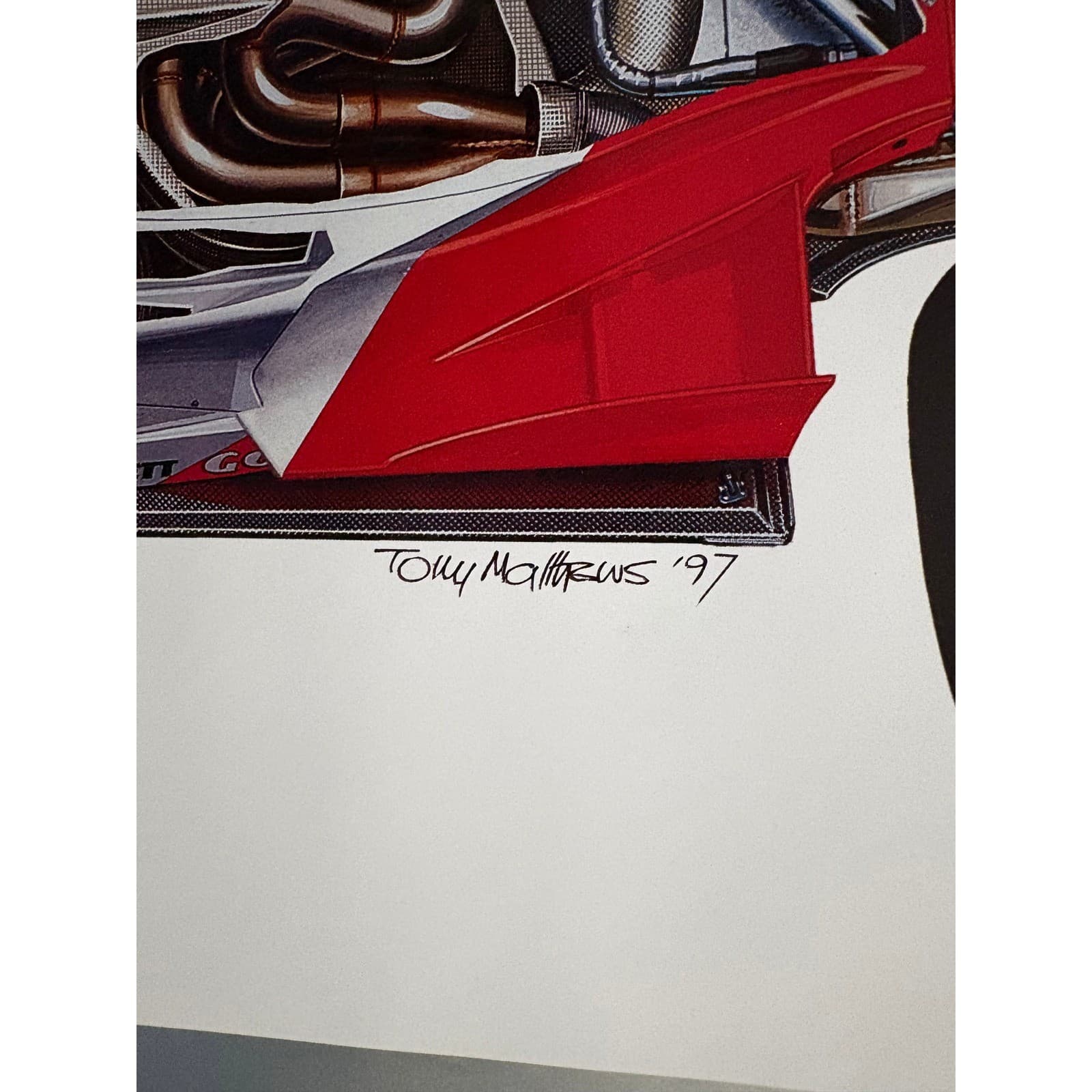Vintage 1997 CART World Series Penske Mercedes Marlboro Cutaway Poster 23x33 - Thumbnail 3