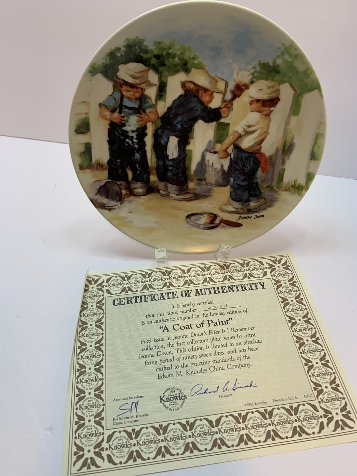 VTG Knowles 1983 "A COAT OF PAINT 3rd of 4 From Friends I Remember Series w/CoA - Thumbnail 5