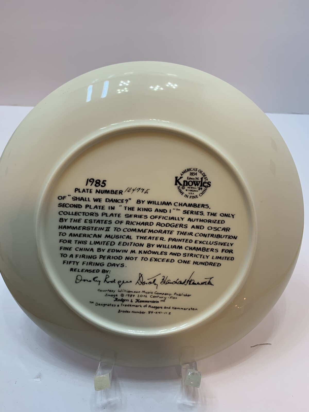 1985 Collector Plate SHALL WE DANCE? 2nd of 4 in The King and I Series w/CoA NIB - Thumbnail 4