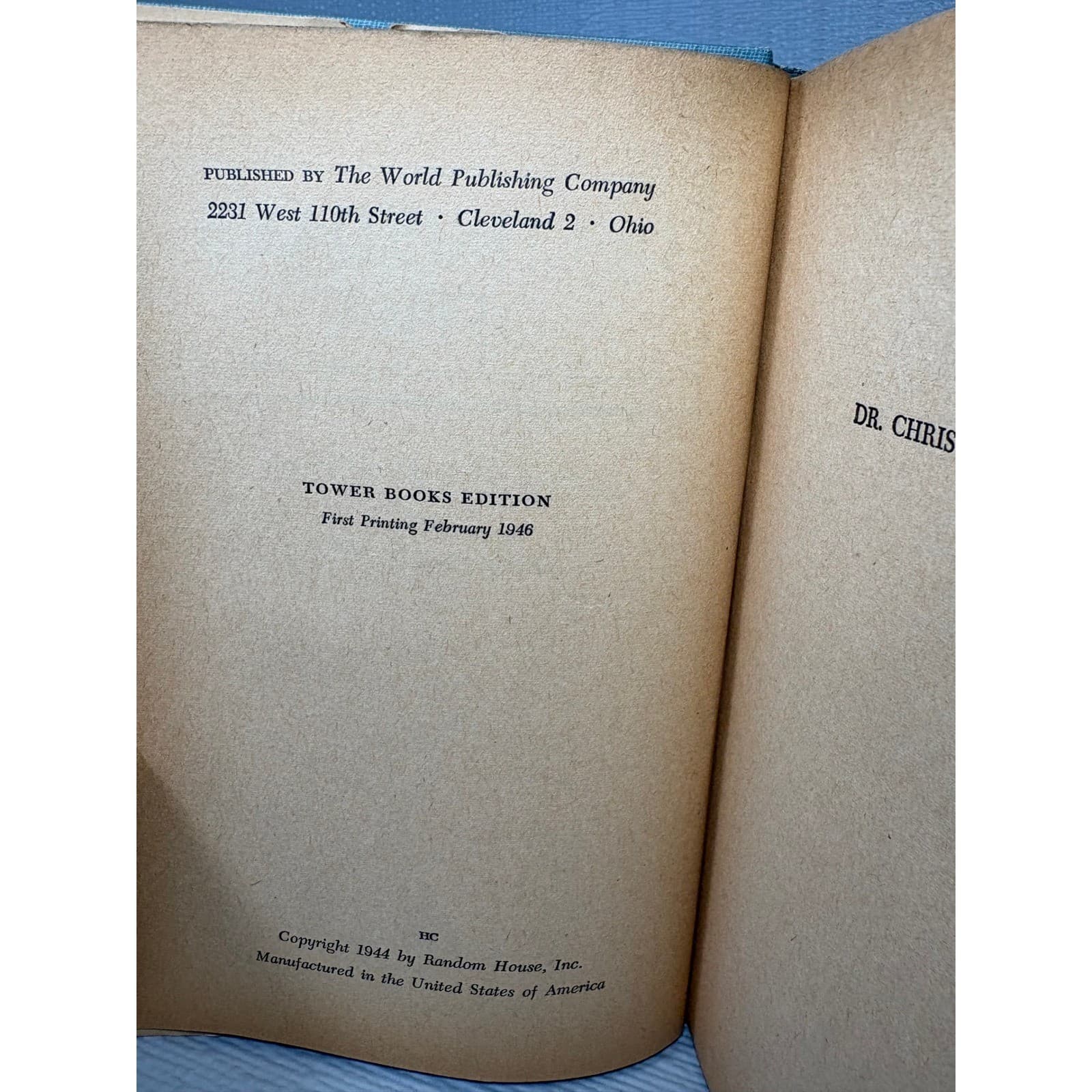 Dr. Christian's Office 1946 First Printing Tower Books Ruth Adams Knight HB DJ - Thumbnail 5