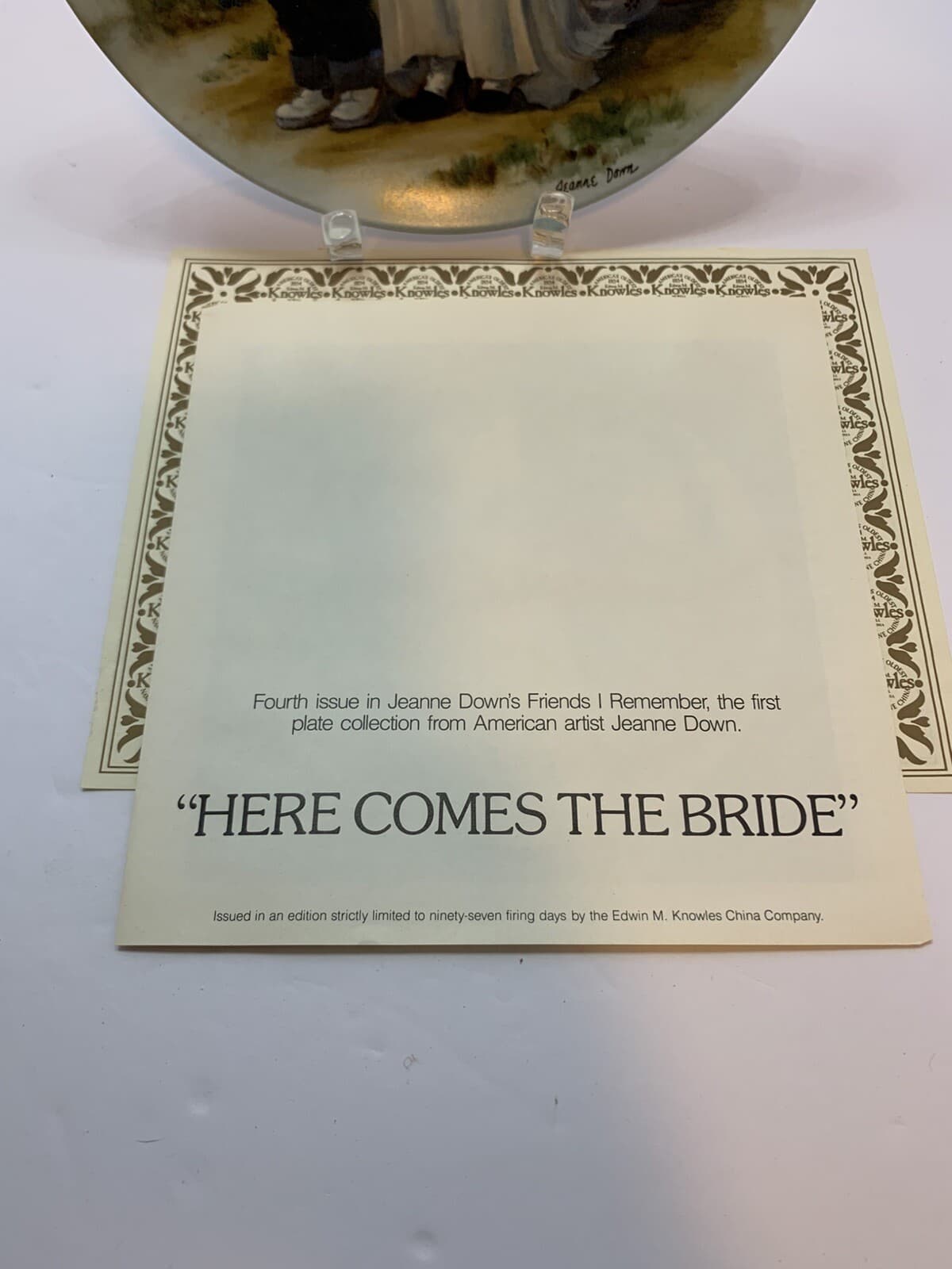 Knowles 1983 "HERE COMES THE BRIDE “4th of 4 From Friends I Remember Series wCoA - Thumbnail 6