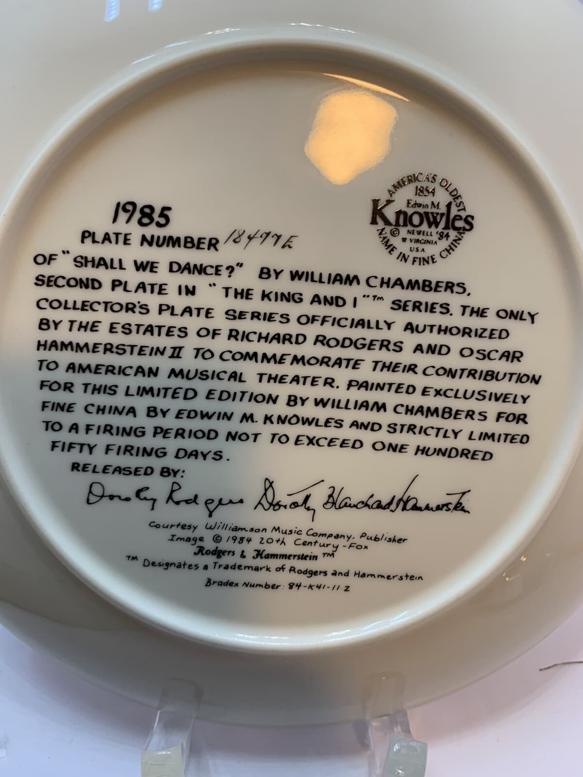1985 Collector Plate SHALL WE DANCE? 2nd of 4 in The King and I Series w/CoA NIB - Thumbnail 5
