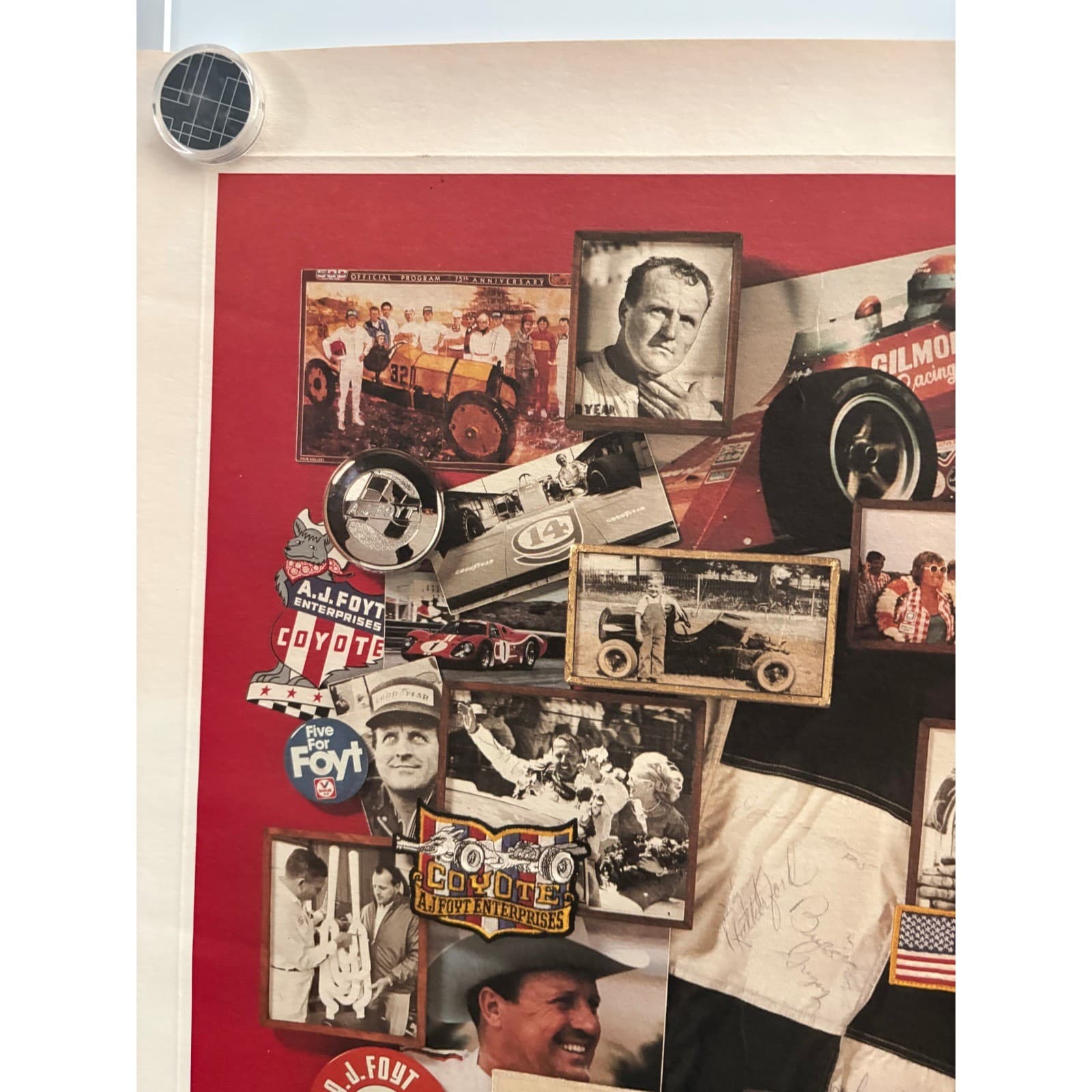 Vintage AJ Foyt 30 Years at Indy Copenhagen Racing Collage Poster 24x24 - Thumbnail 3