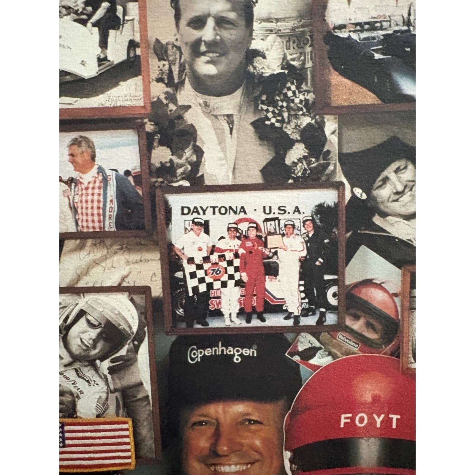 Vintage AJ Foyt 30 Years at Indy Copenhagen Racing Collage Poster 24x24 - Thumbnail 2
