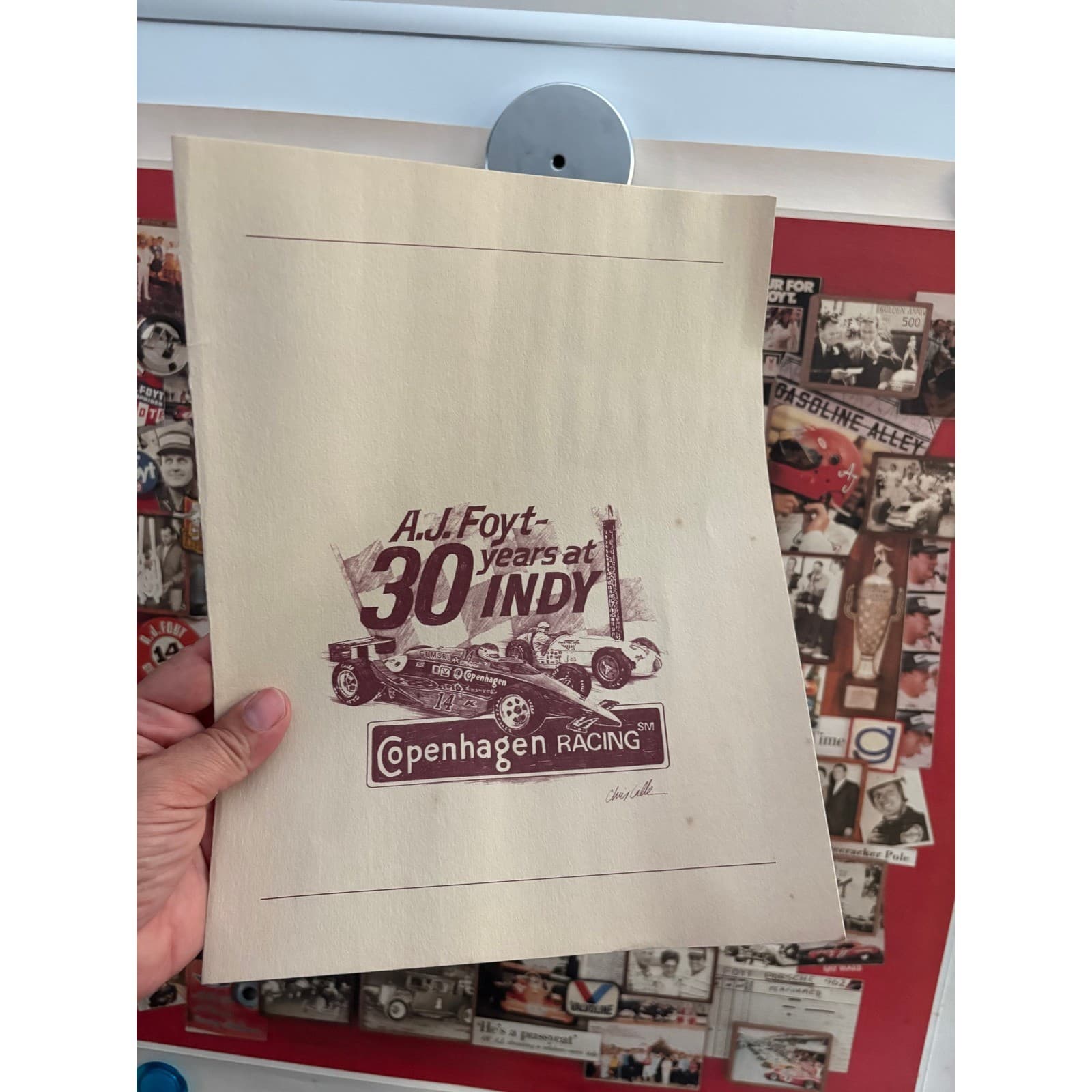 Vintage AJ Foyt 30 Years at Indy Copenhagen Racing Collage Poster 24x24 - Thumbnail 7
