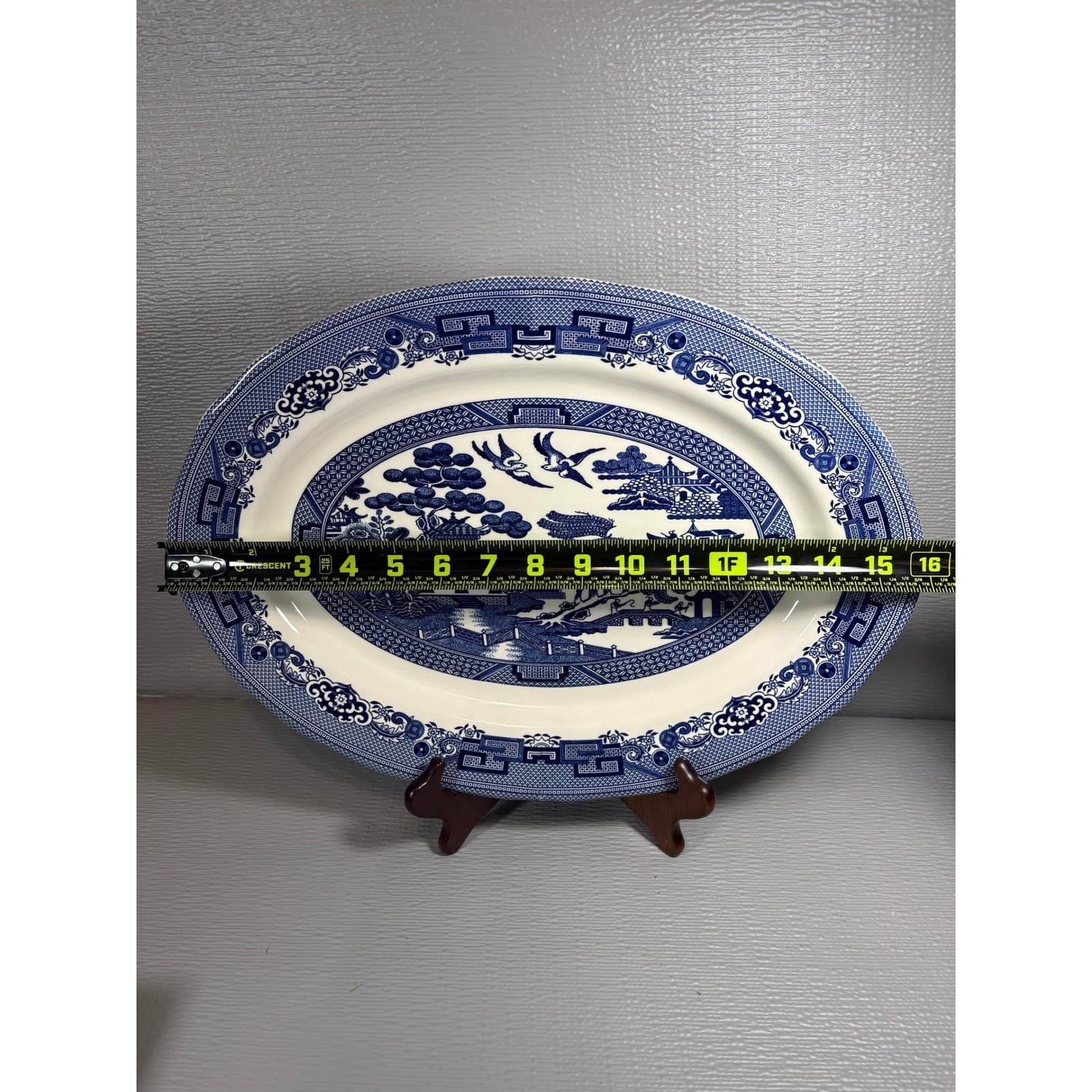Legend British Heritage Blue Willow Oval Serving Platter Earthenware 15.5 Inch - Thumbnail 5