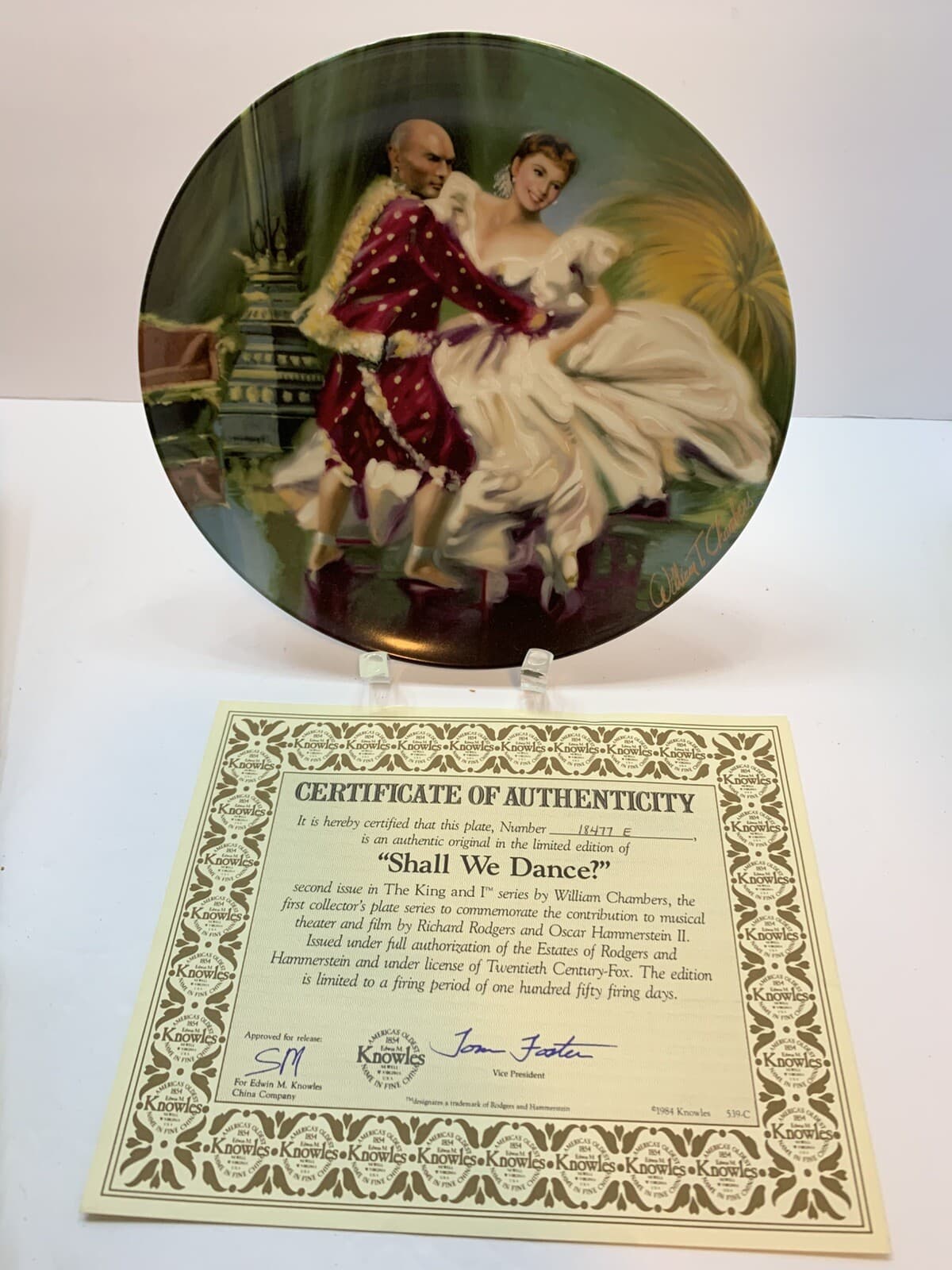 1985 Collector Plate SHALL WE DANCE? 2nd of 4 in The King and I Series w/CoA NIB - Thumbnail 2
